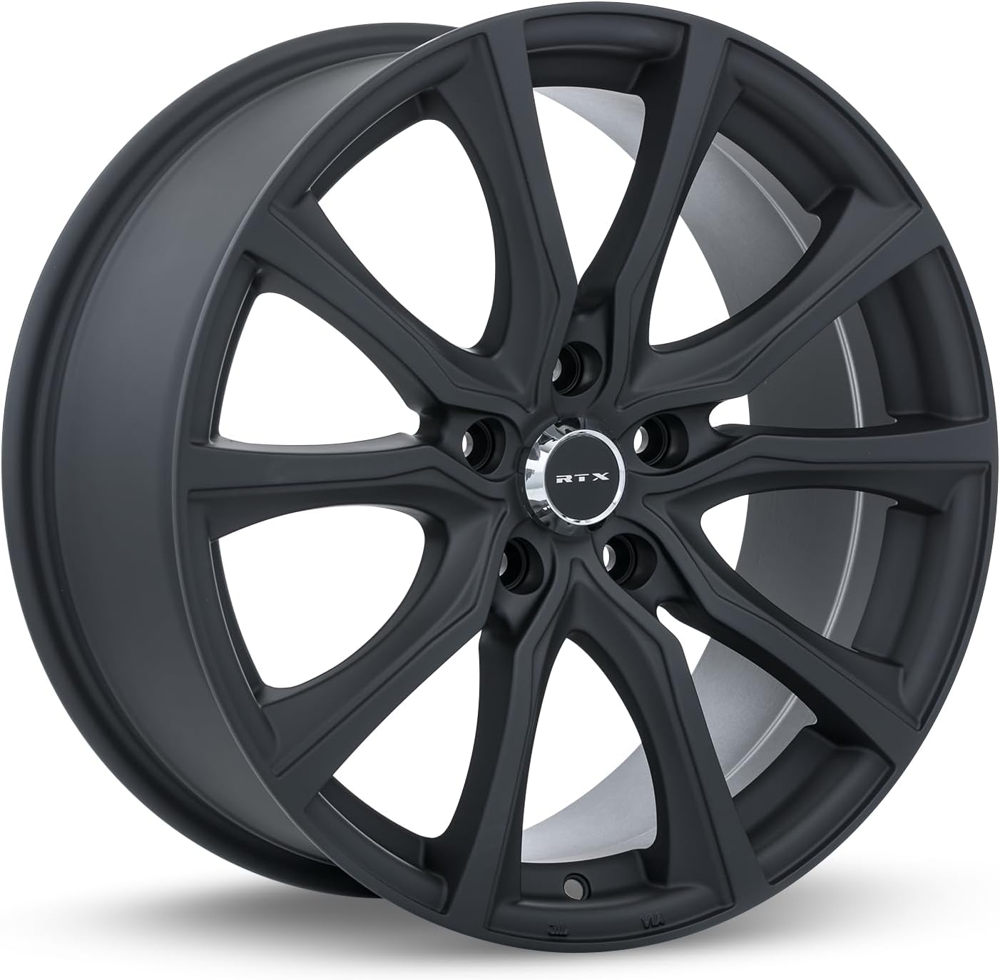 RTX Contour 18x8 Inch Alloy Wheel Rim - Matte Black, 5x114.3 Bolt Pattern, 42 Offset, 73.1 Center Bore (Center Caps Included, Lug Nuts Not Included) - Perfect for Custom Car Upgrades, Truck Modifications & Performance Vehicle Enhancements