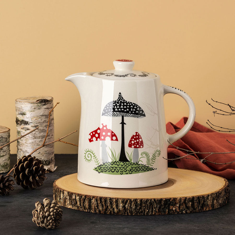 Handmade Ceramic Toadstool Teapot - Whimsical Mushroom-Shaped Teapot for Tea Lovers | Perfect for Fairy Garden Decor, Alice in Wonderland Tea Parties & Unique Gift Giving