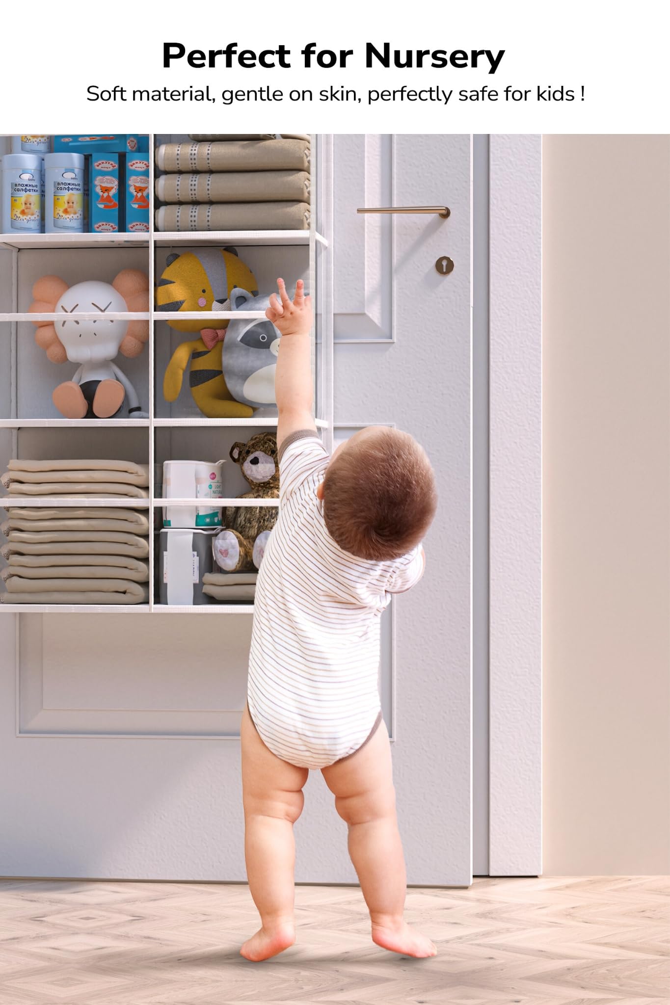 Clear Over The Door Organizer 5 Shelf - Large Capacity Hanging Storage with 10 Pockets for Pantry, Dorm, Bedroom & Closet - White | Space-Saving Door Organizer for Nursery, Sundries & Home Organization