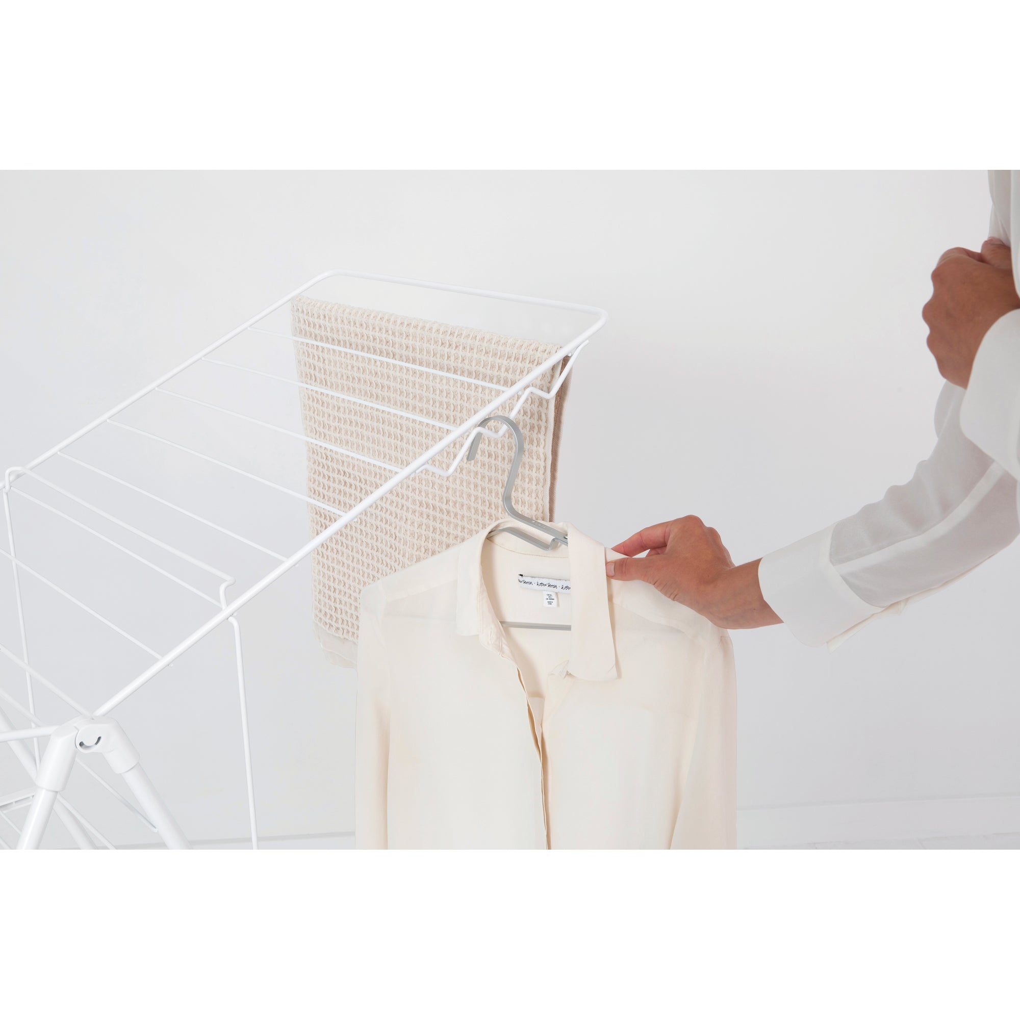 20 Meters White Wall Mounted Clothes Drying Rack - Space Saving Laundry Solution for Apartments, Balconies & Small Homes