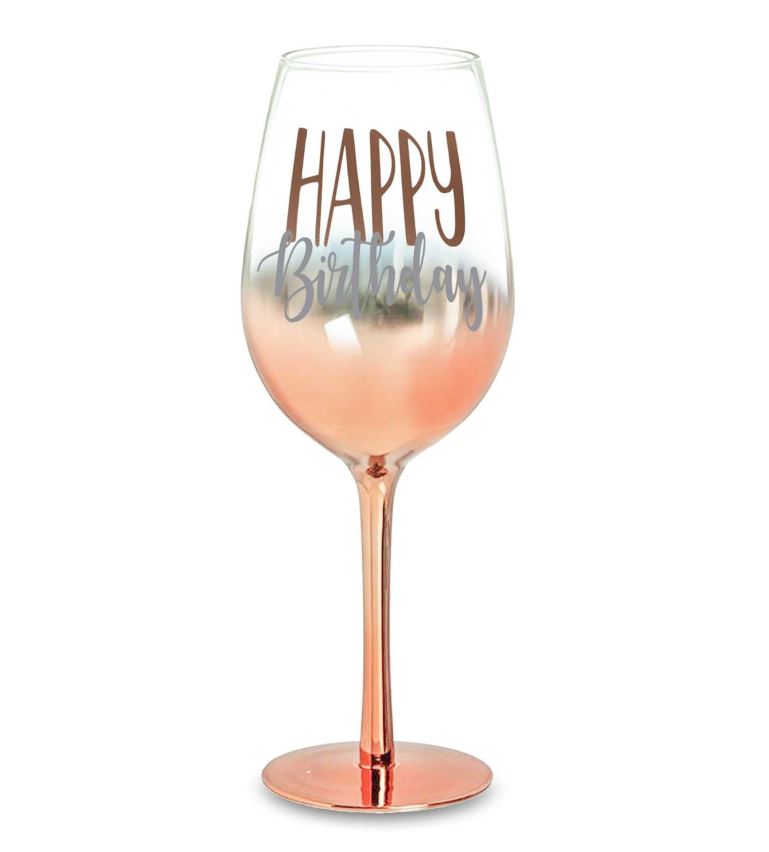 Ombre Wine Glass Set - Elegant Rose Gold Stemware for Red & White Wine - Perfect for Dinner Parties, Weddings & Home Decor