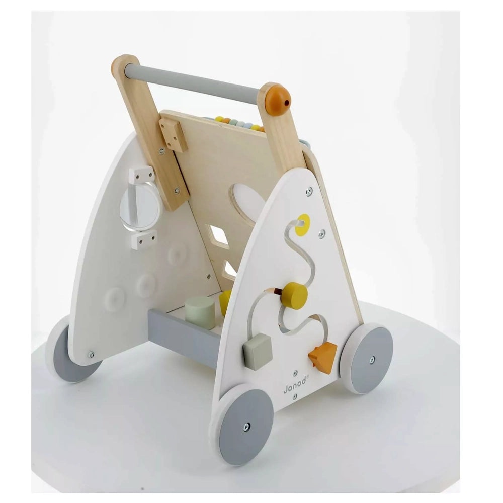 Janod Sweet Cocoon Multi-Activity Baby Walker – Push & Play Learning Toy for Toddlers 12-24 Months – Encourages Walking & Sensory Development – Perfect for Home & Daycare Use