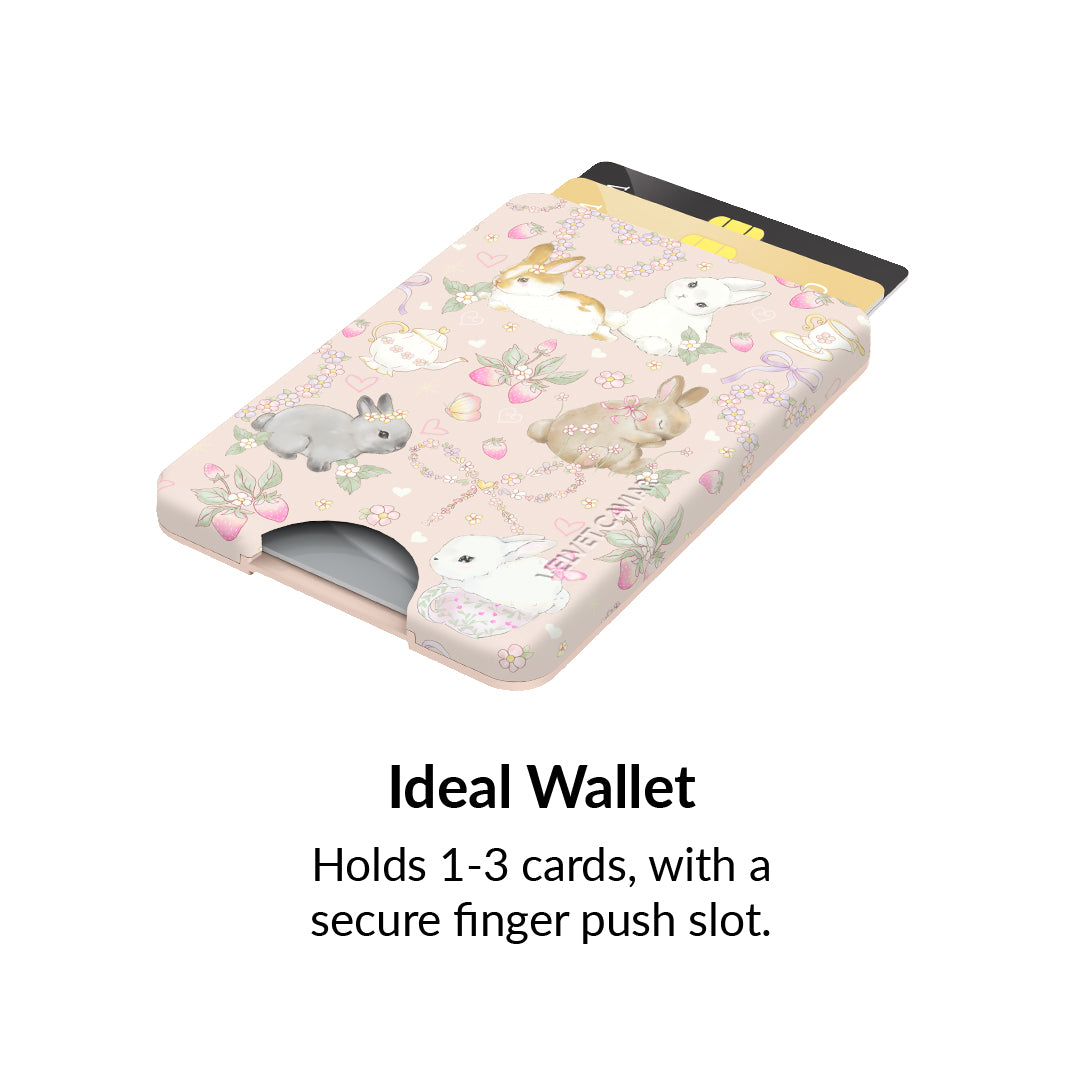Bunnies & Bows MagSafe Wallet for iPhone - Cute Animal Print Leather Card Holder with RFID Protection - Perfect for Women's Purses, Travel & Everyday Use