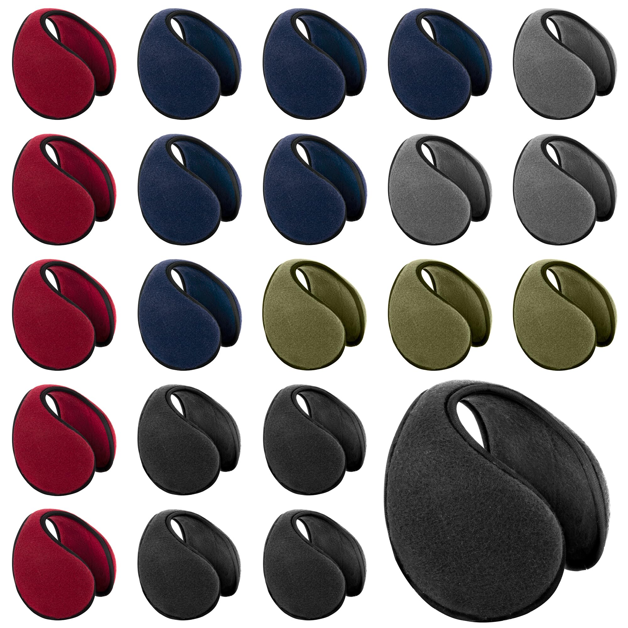 100 Pack Bulk Foldable Winter Earmuffs - Soft Fuzzy Ear Warmers for Cold Weather | Behind-the-Head Design | Perfect for Homeless Care Packages, Outdoor Workers & Winter Sports Enthusiasts