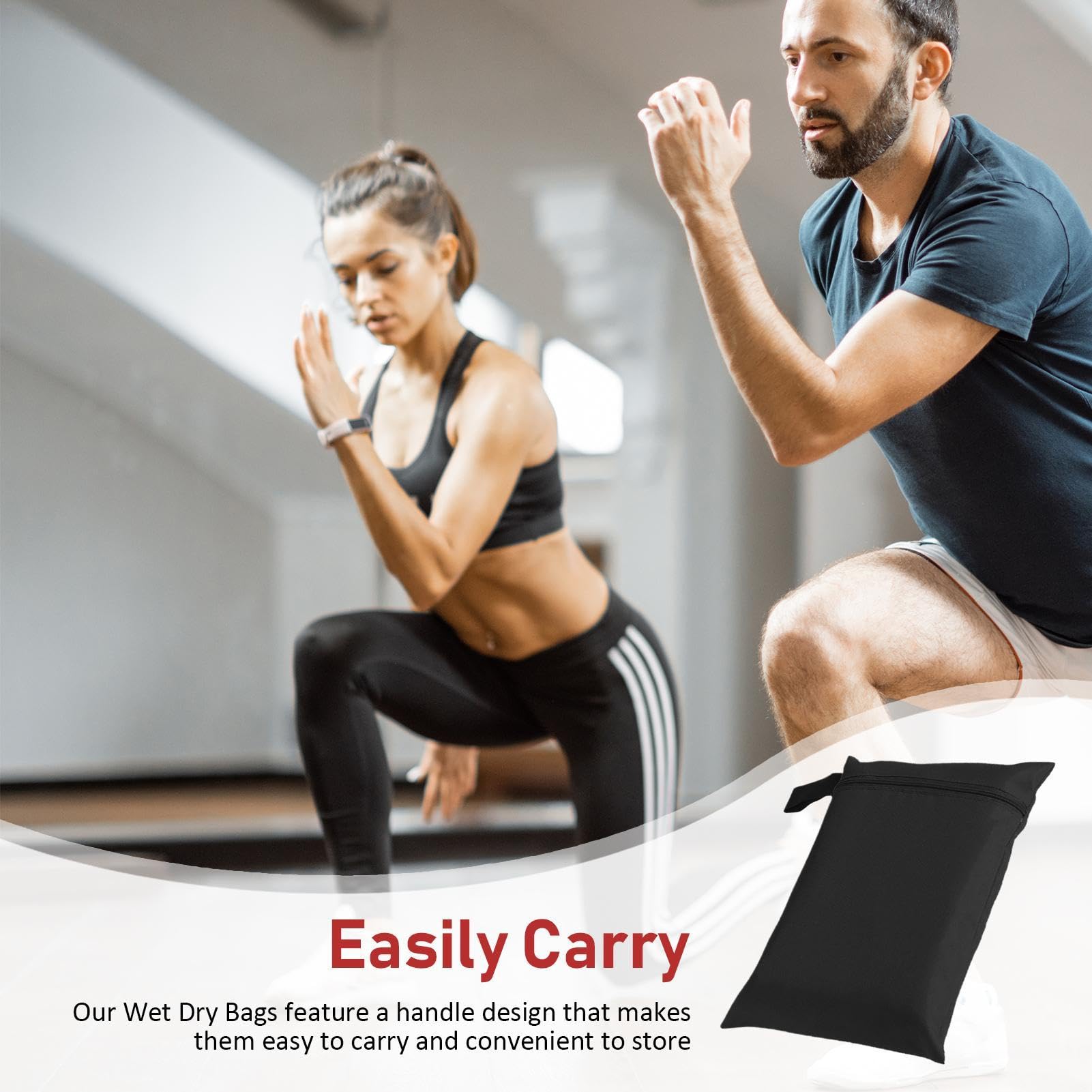 Waterproof Wet Laundry Bag for Gym, Swimsuits & Beach - Washable & Durable