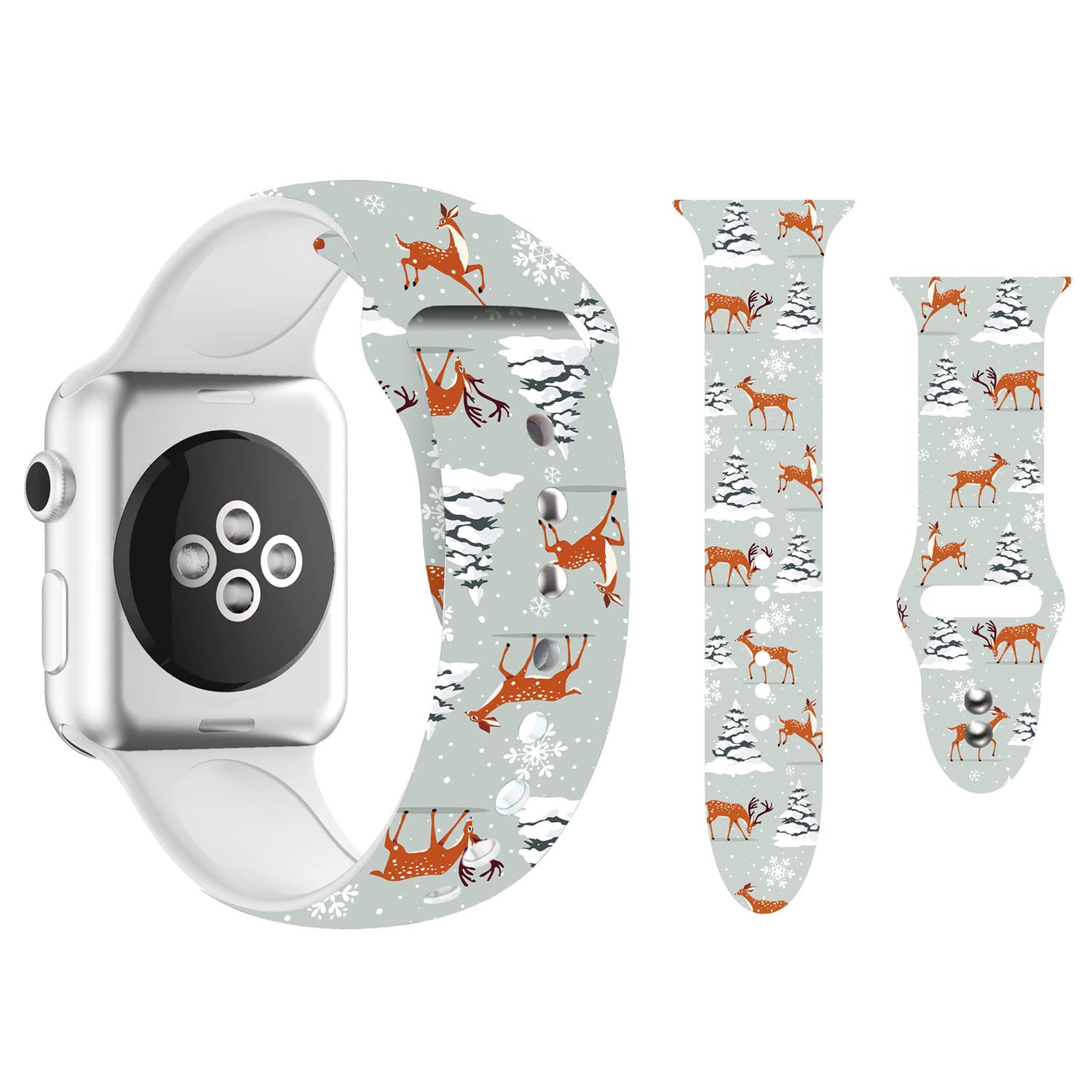 BONICI Smart Watch Band Compatible with Apple Watch 38mm 40mm 41mm 42mm 44mm 45mm - Soft Silicone Rubber Replacement Strap for Men Women Boys Girls - Perfect for Sports, Fitness & Christmas Gifts (Fits Apple Watch Series 7/6/SE/5/4/3/2/1)