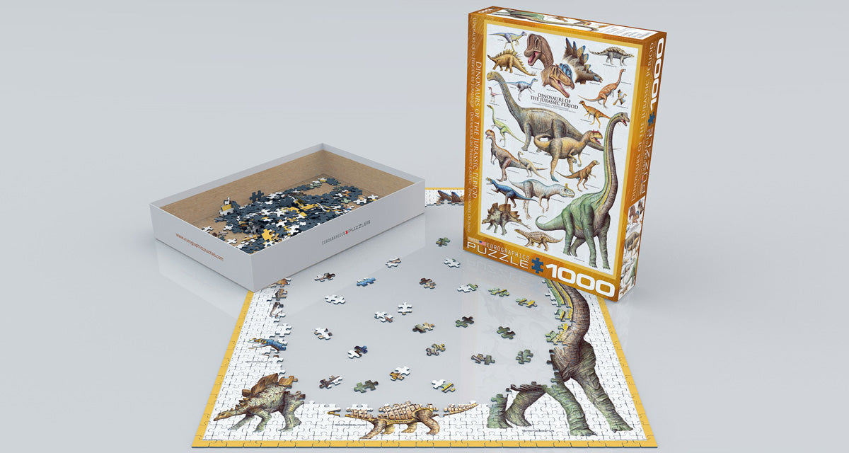 Eurographics 1000-Piece Jigsaw Puzzle - Dinosaurs of the Jurassic Period - Educational Puzzle for Adults & Kids - Perfect for Family Game Night & Classroom Learning