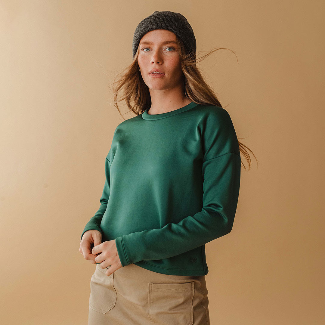 Brighton Women's Emerald Green Pullover Sweater - Cozy Knit Casual Wear for Fall & Winter | Perfect for Office, Travel & Outdoor Activities