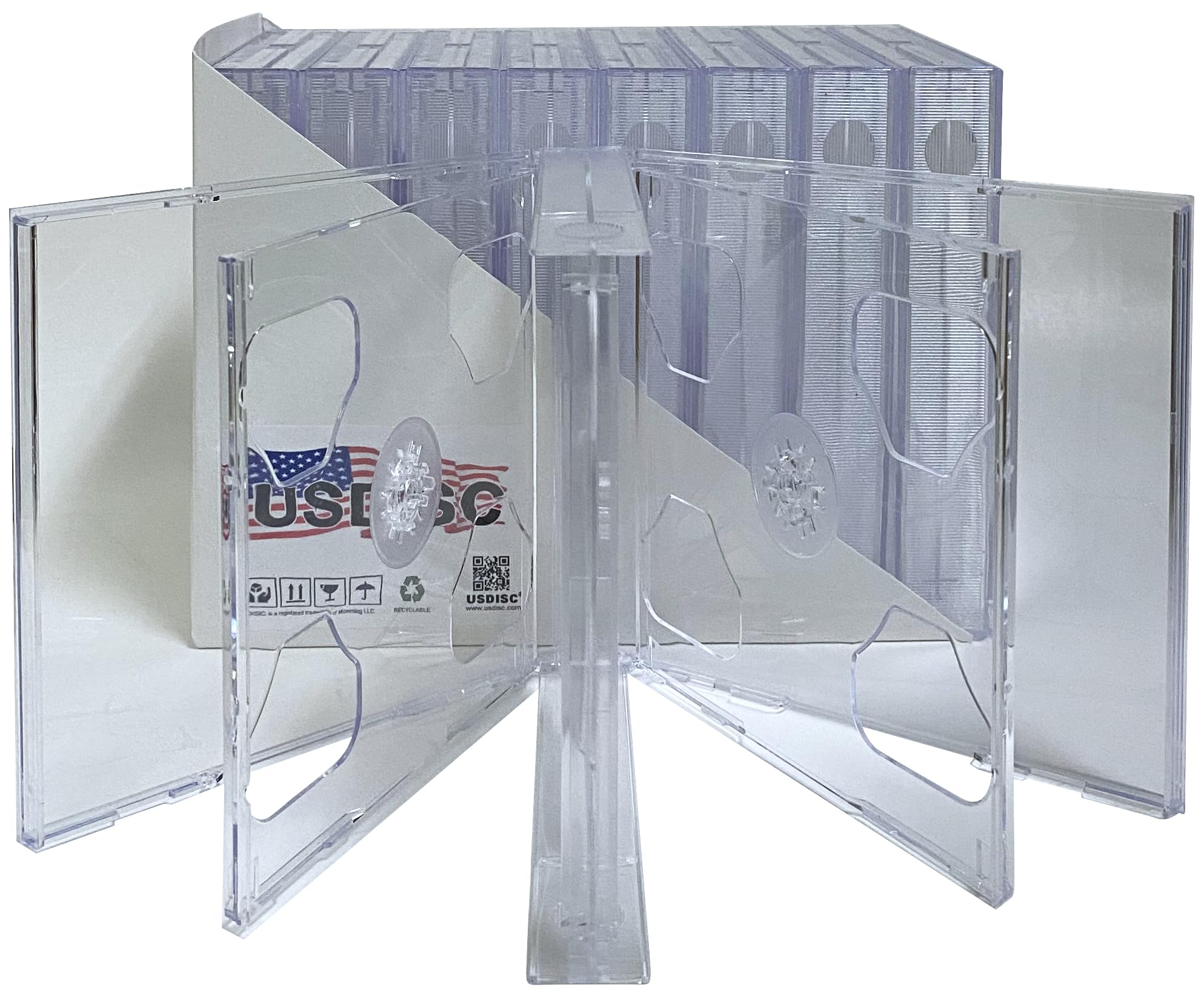 100-Pack Clear 24mm Chubby CD Jewel Cases - Sextuple 6 Disc Storage for Music, Movies & Data | Perfect for DJs, Collectors & Archiving