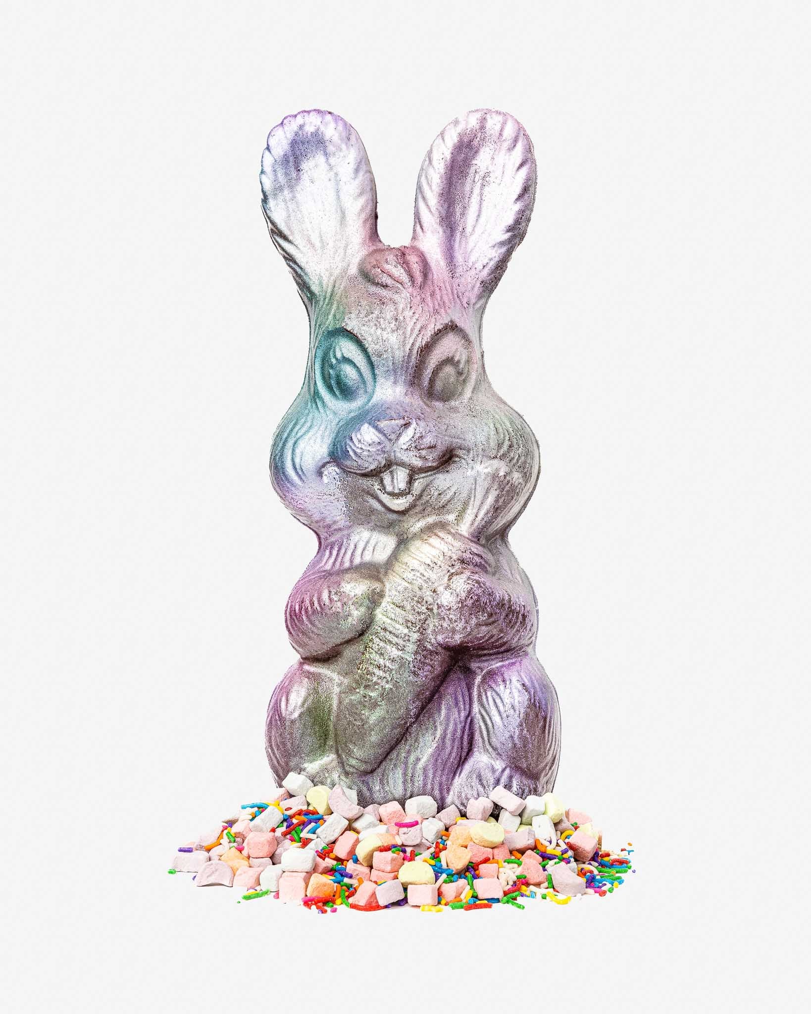 Exploding Rainbow Chocolate Easter Bunny - Colorful Chocolate Bunny for Easter Gifts & Party Favors - Perfect for Easter Egg Hunts, Baskets & Celebrations