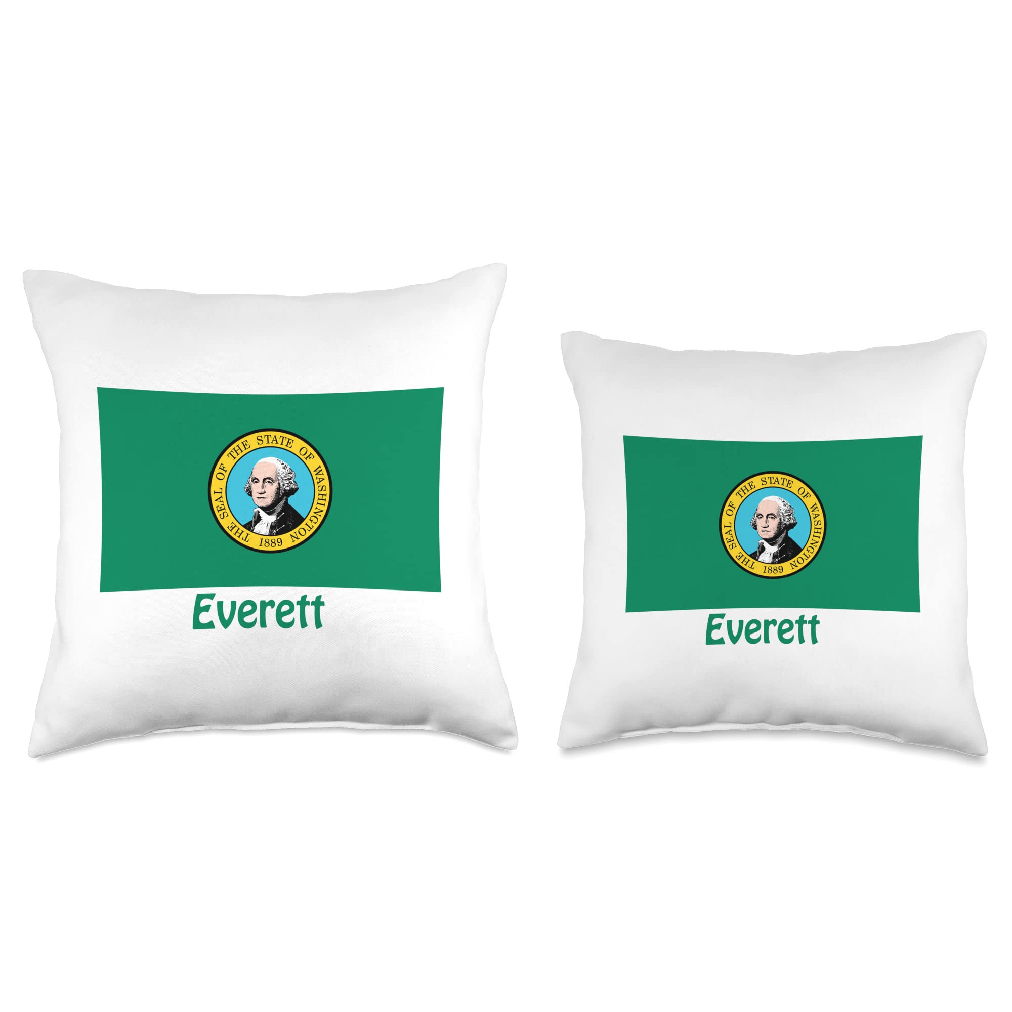 Everett Washington USA Flag Souvenir Throw Pillow - Patriotic Home Decor for Sofa, Bed & Couch - Perfect Gift for American Pride & 4th of July