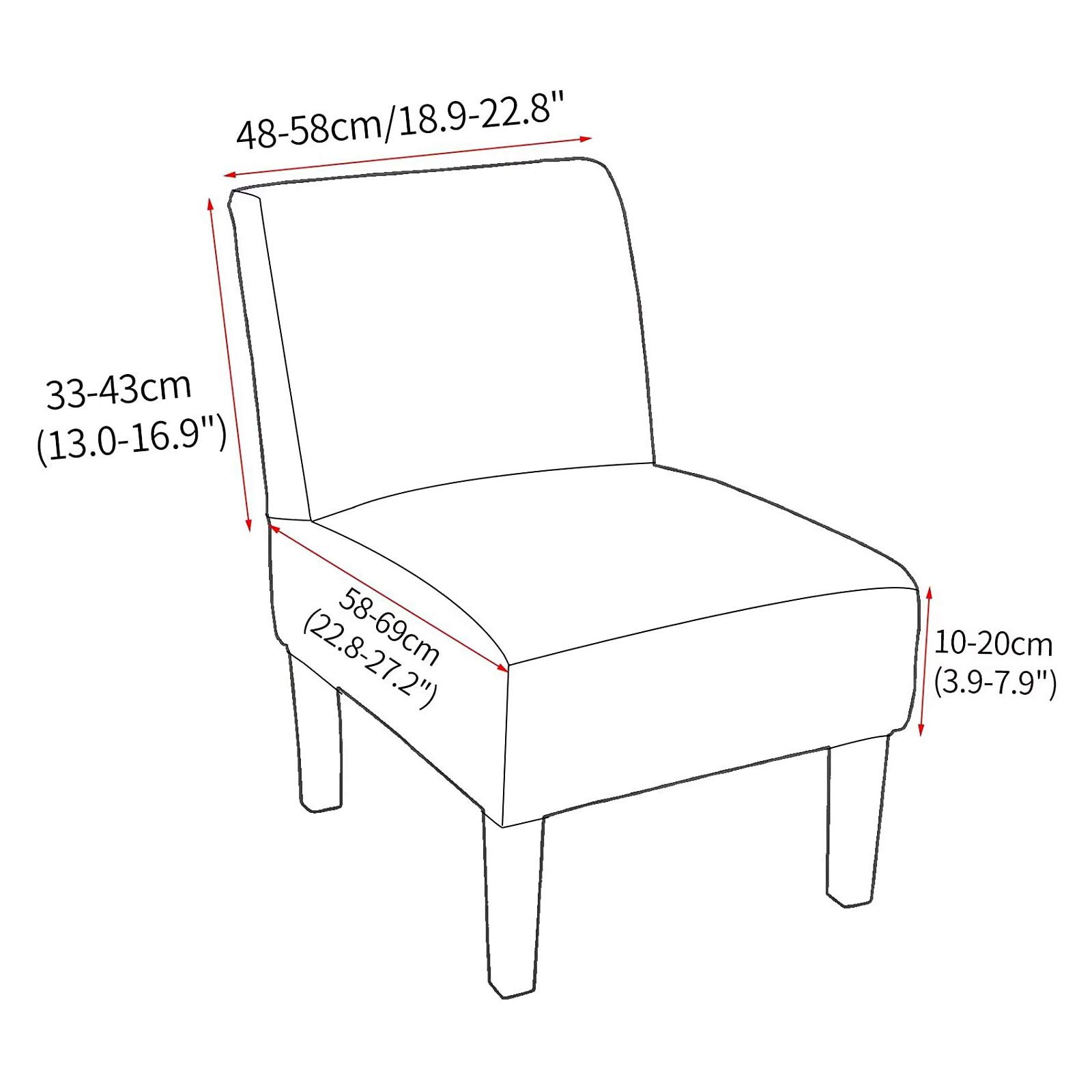Stretchable Armless Accent Chair Slipcover - Large Universal Fit, Thin Fabric Furniture Protector for Living Room, Washable & Removable - Perfect for Home, Hotel & Office Use (Grey)