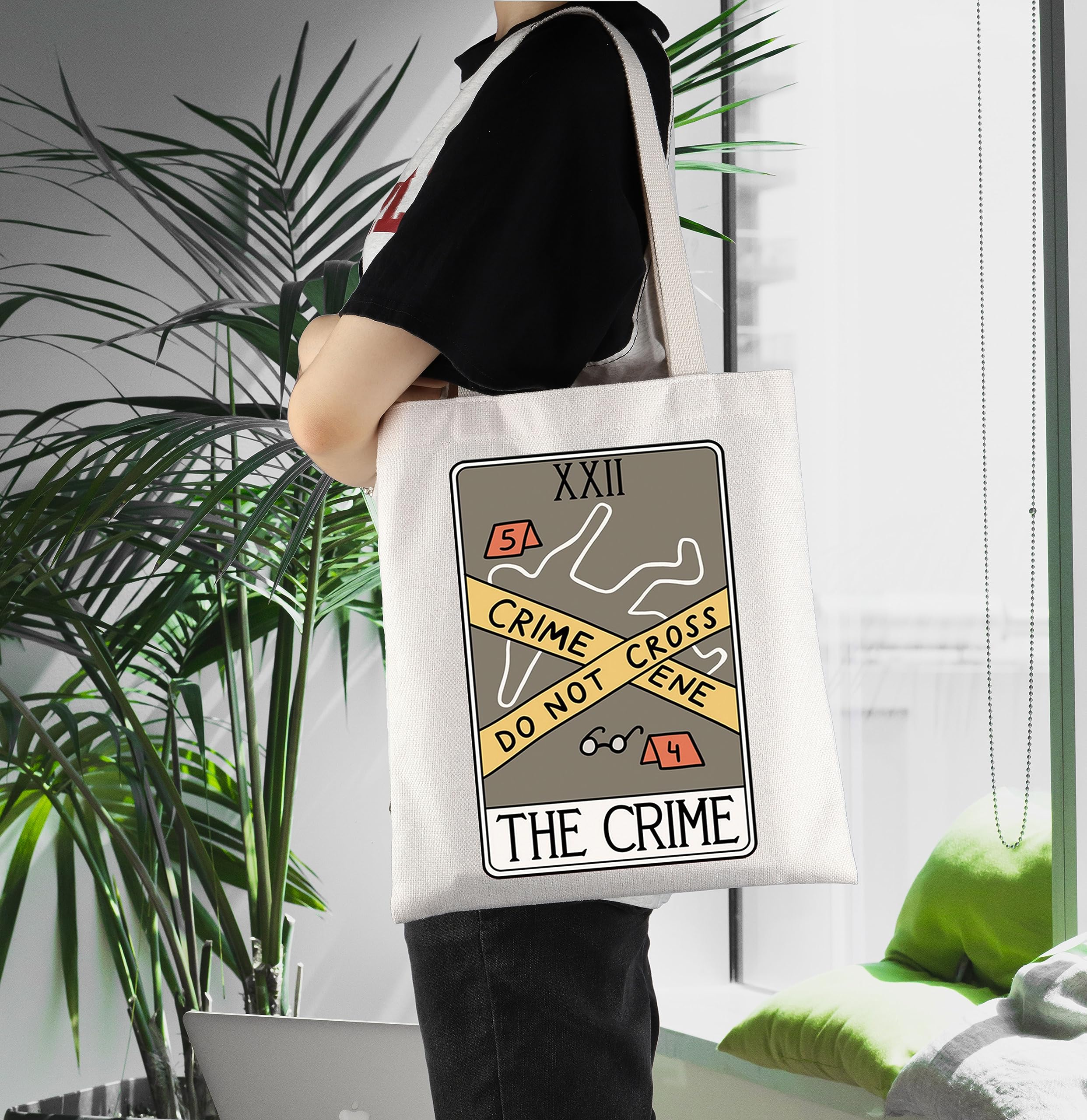 ENSIANTH Crime Scene Junkie Tote Bag - Perfect Gift for Criminologists, True Crime Fans & Serial Killer Movie Lovers - Durable Handle Bag for Work, School or Crime Scene Conventions
