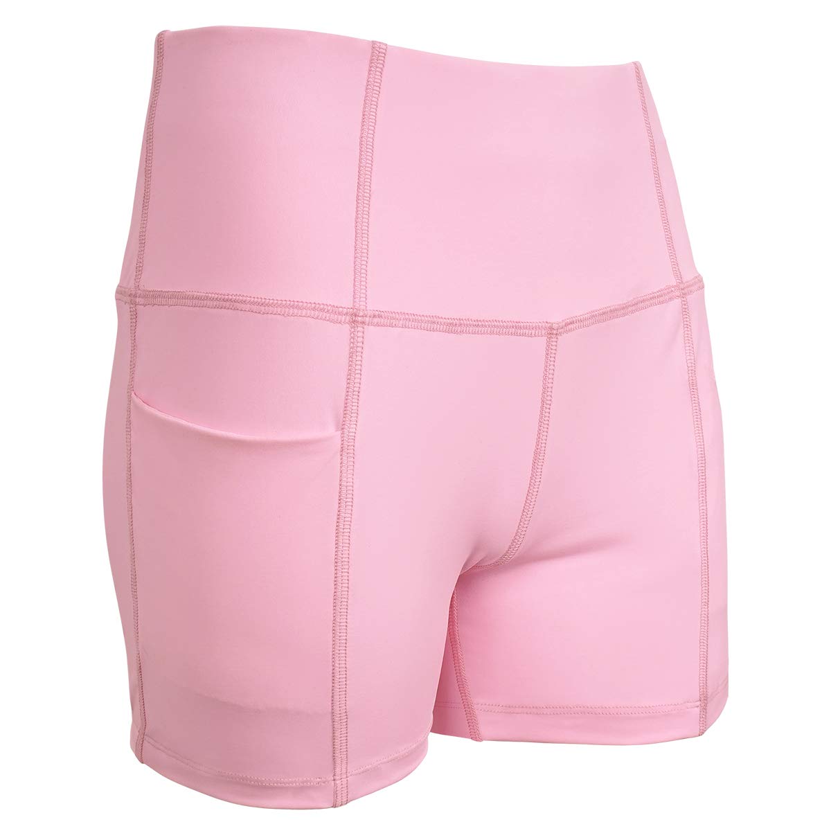 HIAMIGOS Women's High Waisted Yoga Shorts with Pockets - Non See Through Workout Shorts for Gym, Running & Cycling - Perfect for Fitness, Lounge & Activewear