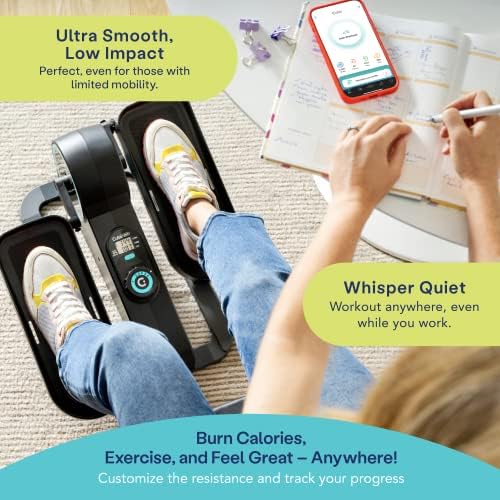 Cubii Move Under Desk Elliptical Bike - Portable Seated Pedal Exerciser with Adjustable Resistance for Home & Office Workouts - Ideal for Adults & Seniors - Perfect for Sedentary Workers, Physical Therapy & Low-Impact Exercise