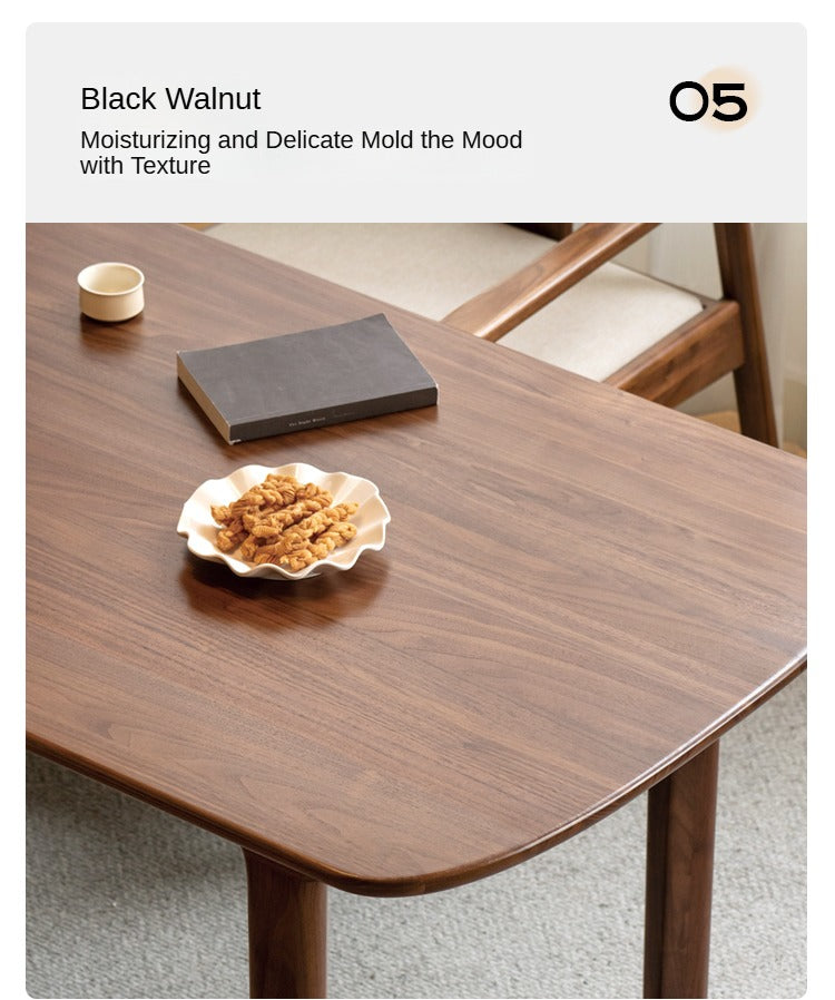 Premium Black Walnut Solid Wood Rectangular Coffee Table - Rustic Modern Living Room Furniture for Home Decor & Tea Time Relaxation