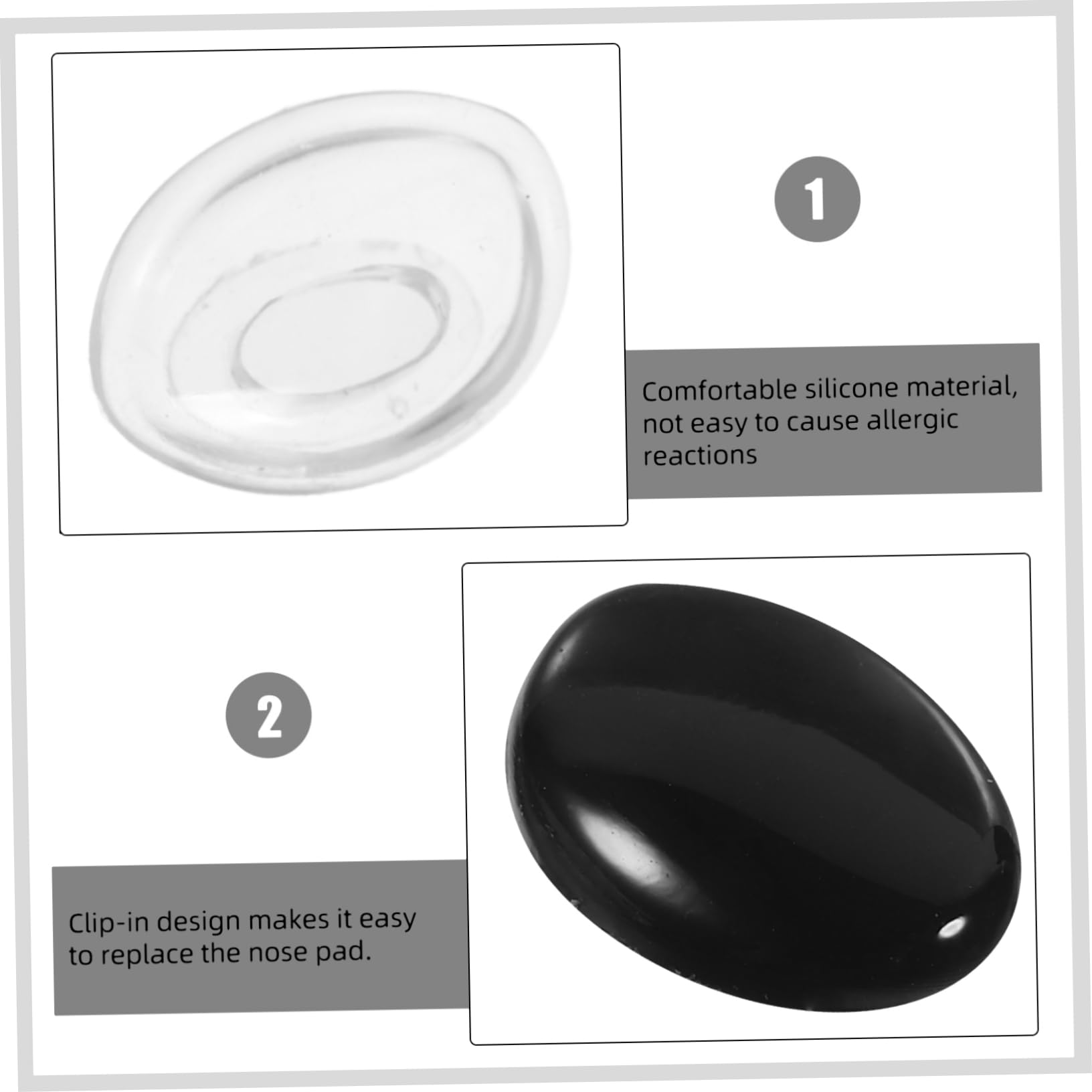 KOMBIUDA 4 Pairs Soft Silicone Nose Pads for Glasses - Comfortable Anti-Slip Nose Cushions for Kids & Adults - Perfect for Reading, Computer Work and Daily Wear