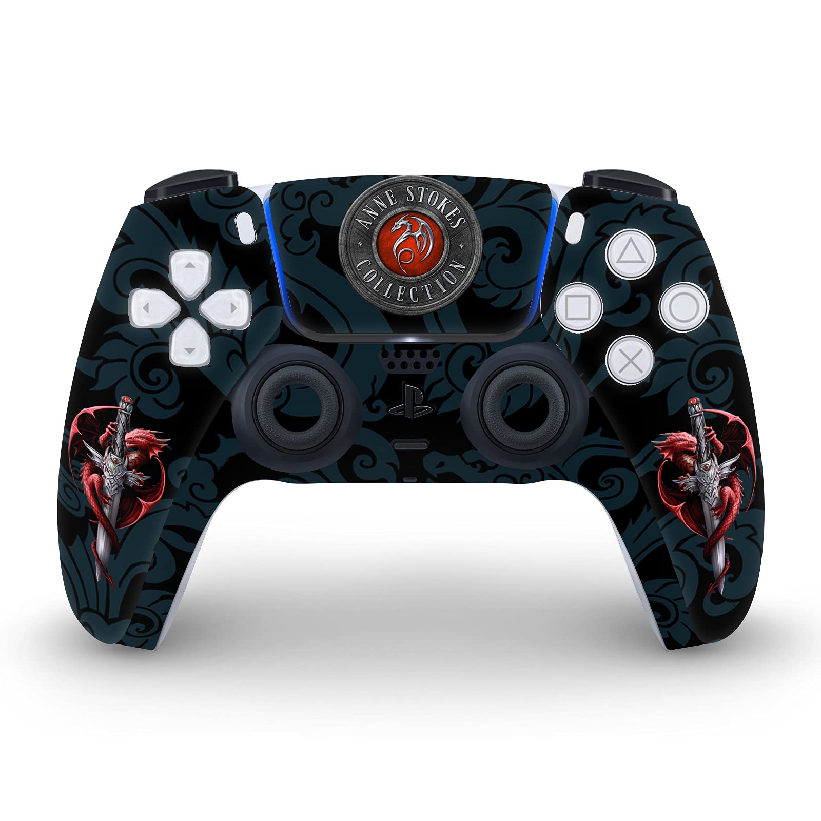 Officially Licensed Anne Stokes Dragon Dagger Art PS5 Skin Cover - Matte Vinyl Faceplate Sticker for Sony PlayStation 5 Disc Console & DualSense Controller - Perfect for Gaming Setups & Collector Displays