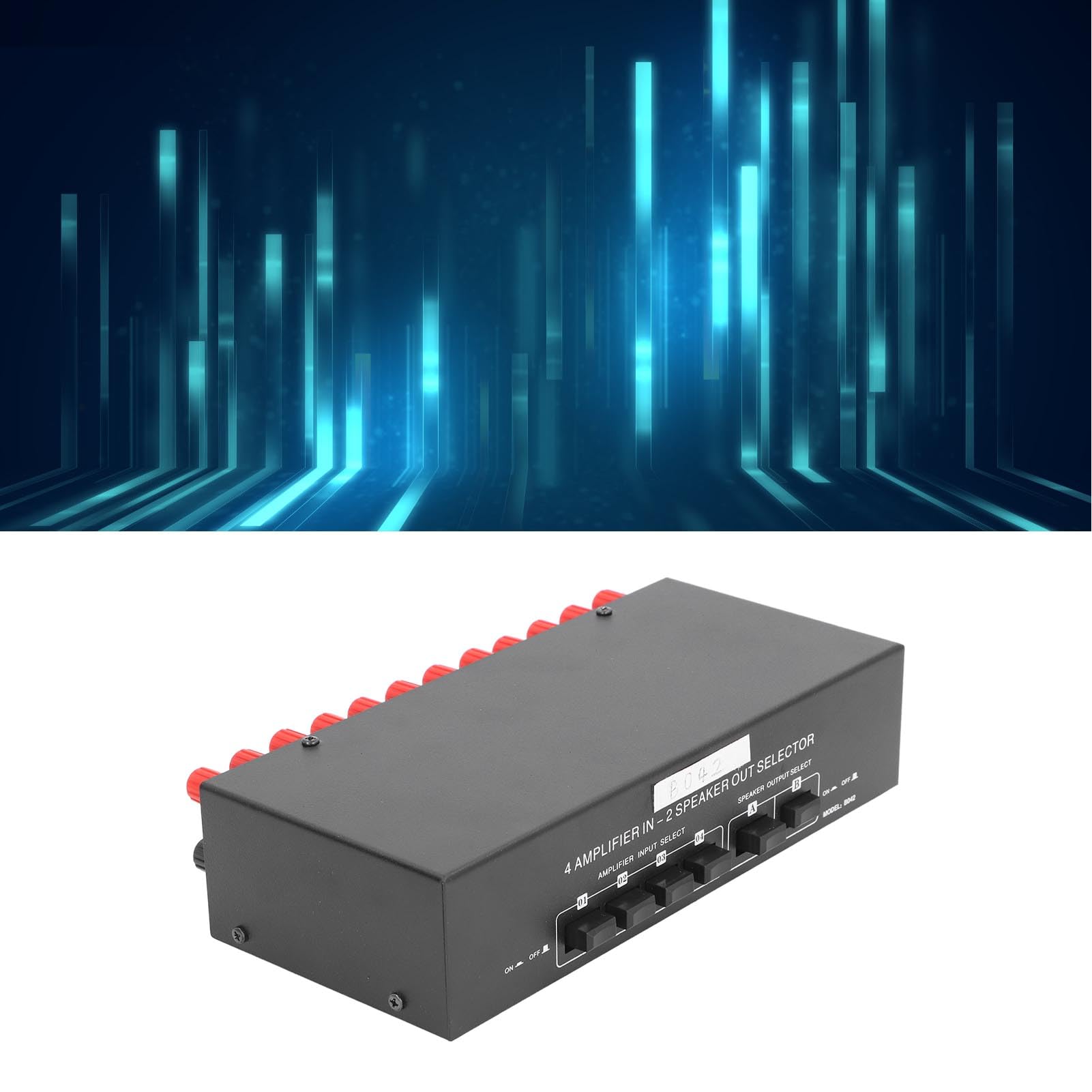 SHYEKYO 4-Way Passive Audio Selector Switch Box - Manual Amplifier Switcher for Home Theater & Stereo Systems, 10Hz-50KHz Frequency Response, High Sound Quality, Wide Compatibility - Perfect for Multi-Room Audio & DJ Setups