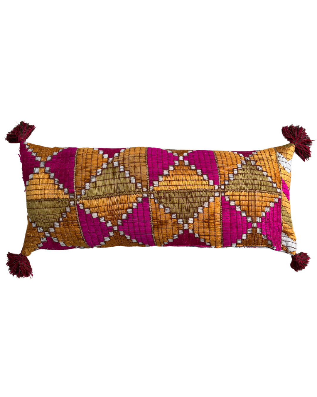 Phulkhari Tassel Cushions - Soft Pink Decorative Throw Pillows for Sofa, Bed & Home Decor | Perfect for Living Room, Bedroom & Boho Style