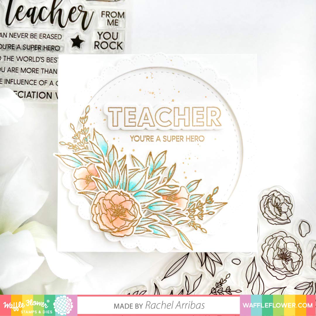 Waffle Flower Teacher Stamp Set for DIY Scrapbooking & Cards