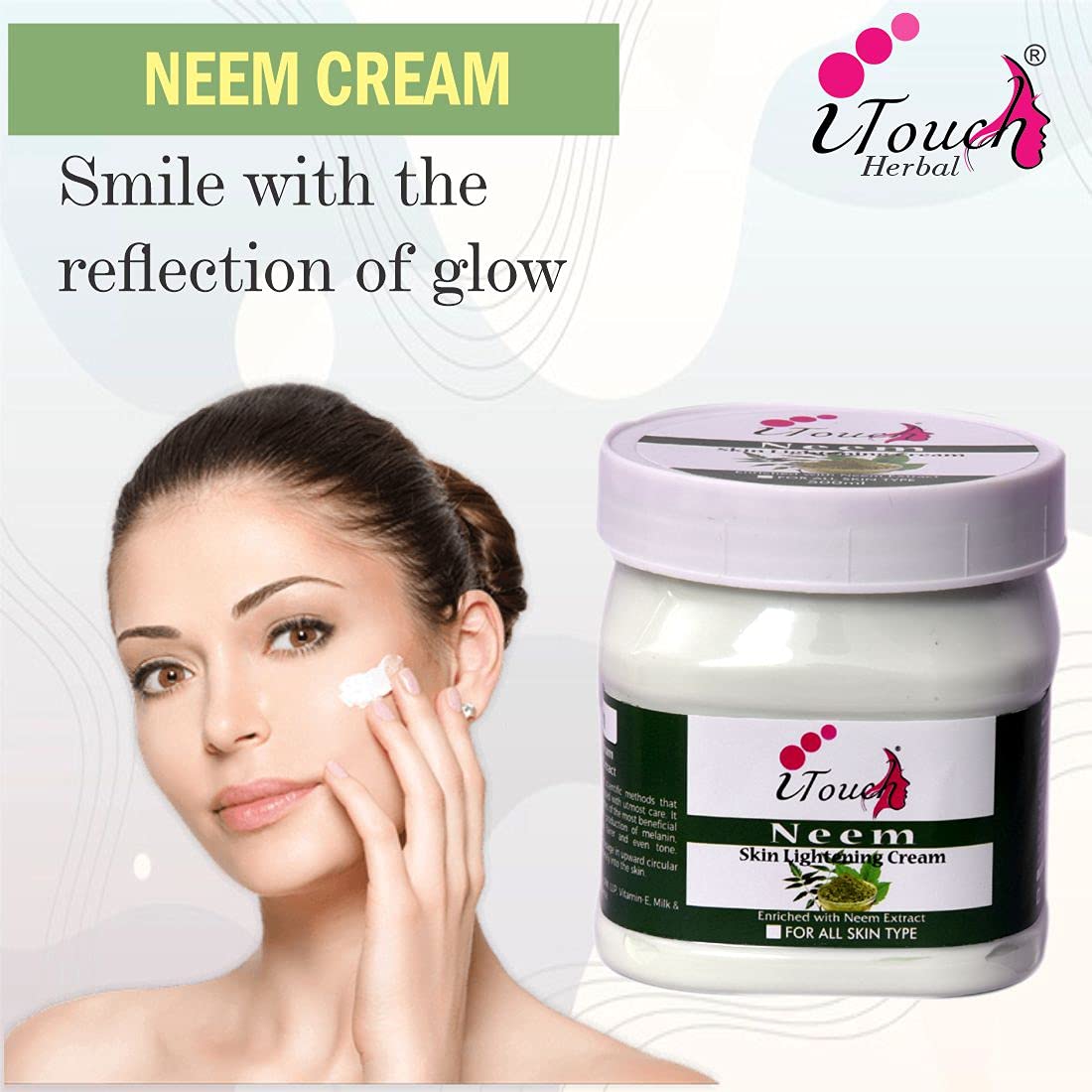 Organic Neem Cream for Face & Body - Moisturizing, Brightening & Whitening Cream | Natural Skin Softener & Nourisher | 500ml | Perfect for Daily Skincare, Massage & Dry Skin Relief