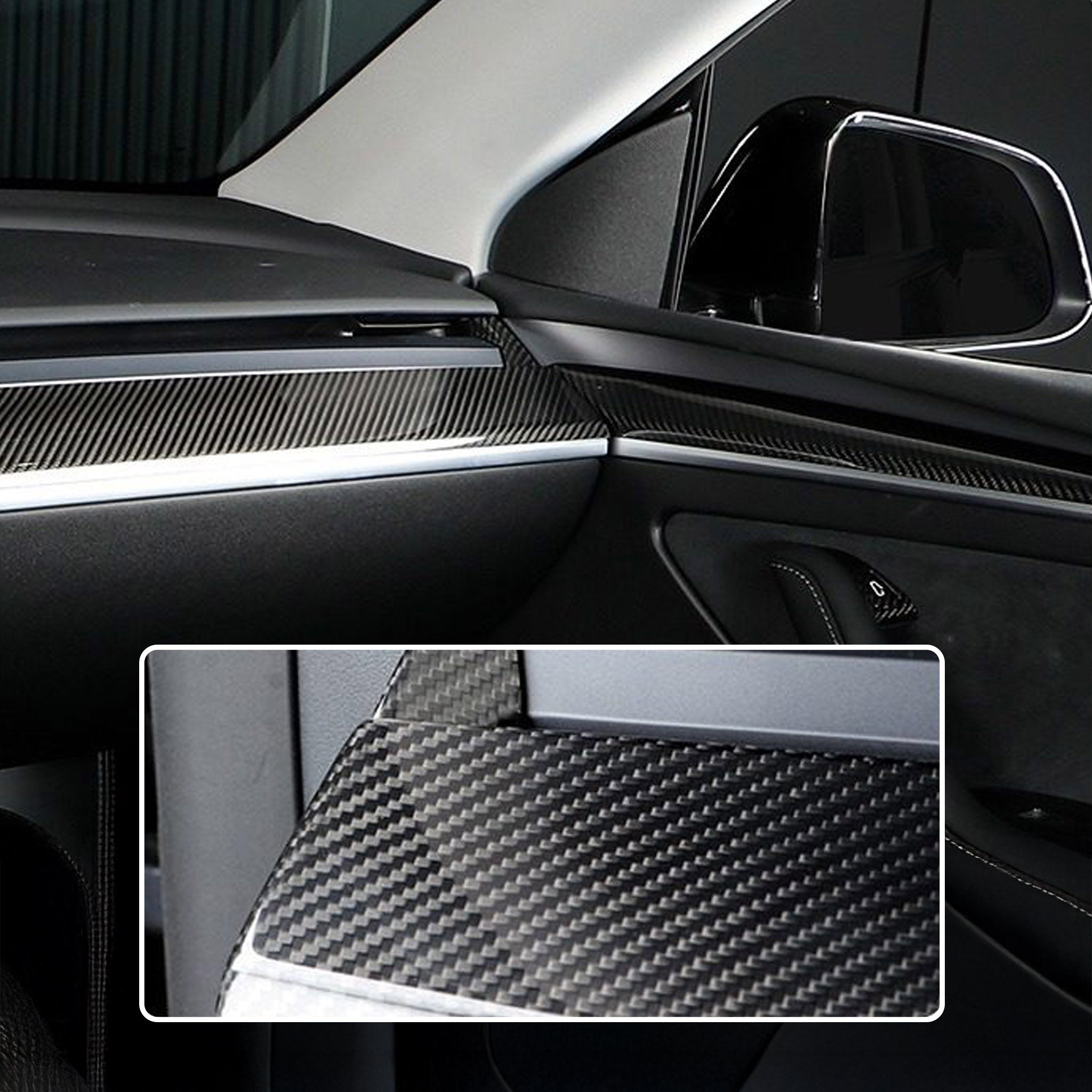 Premium Real Dry Carbon Fiber Dashboard Cover for Tesla Model 3/Y - UV Resistant OEM Fit Interior Upgrade | Enhance Your Tesla's Interior Style & Protection While Driving