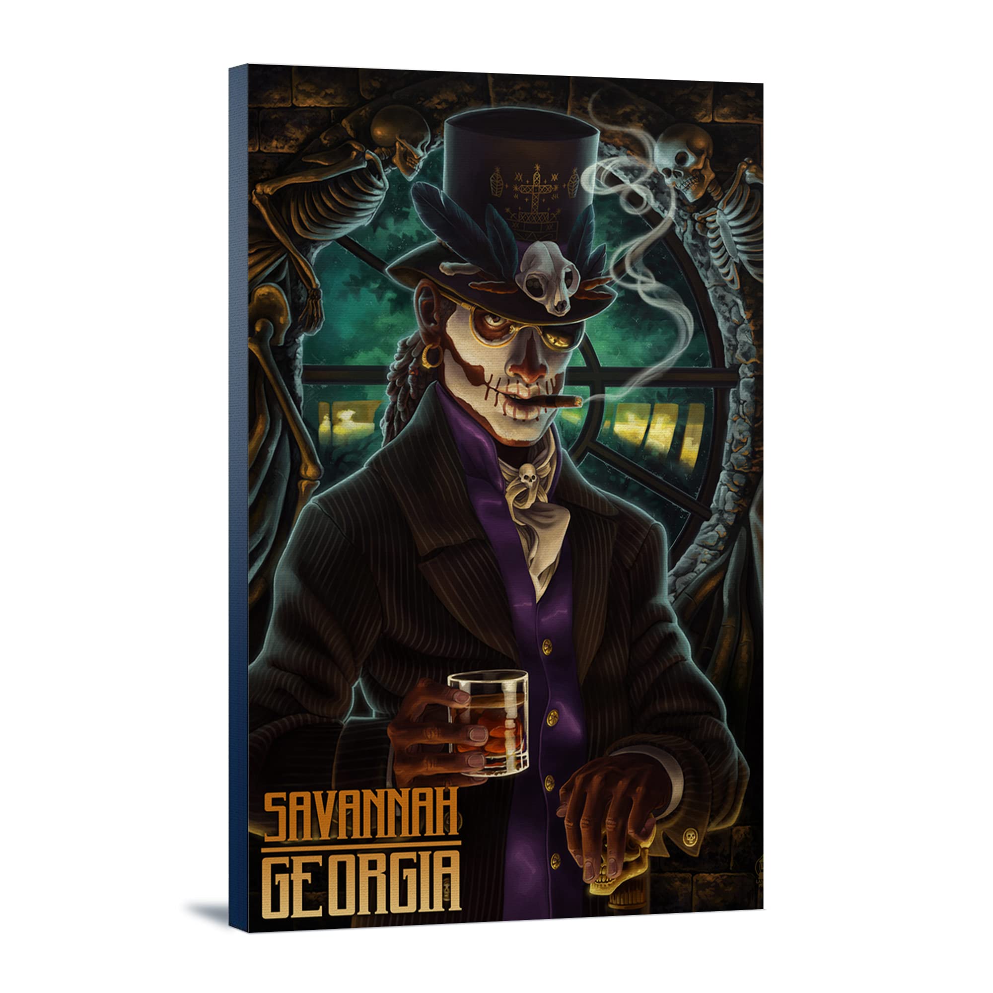 Lantern Press Savannah Georgia Voodoo Art Print - 16x24 Wrapped Canvas Wall Decor for Living Room, Bedroom & Office - Southern Gothic Home Decor