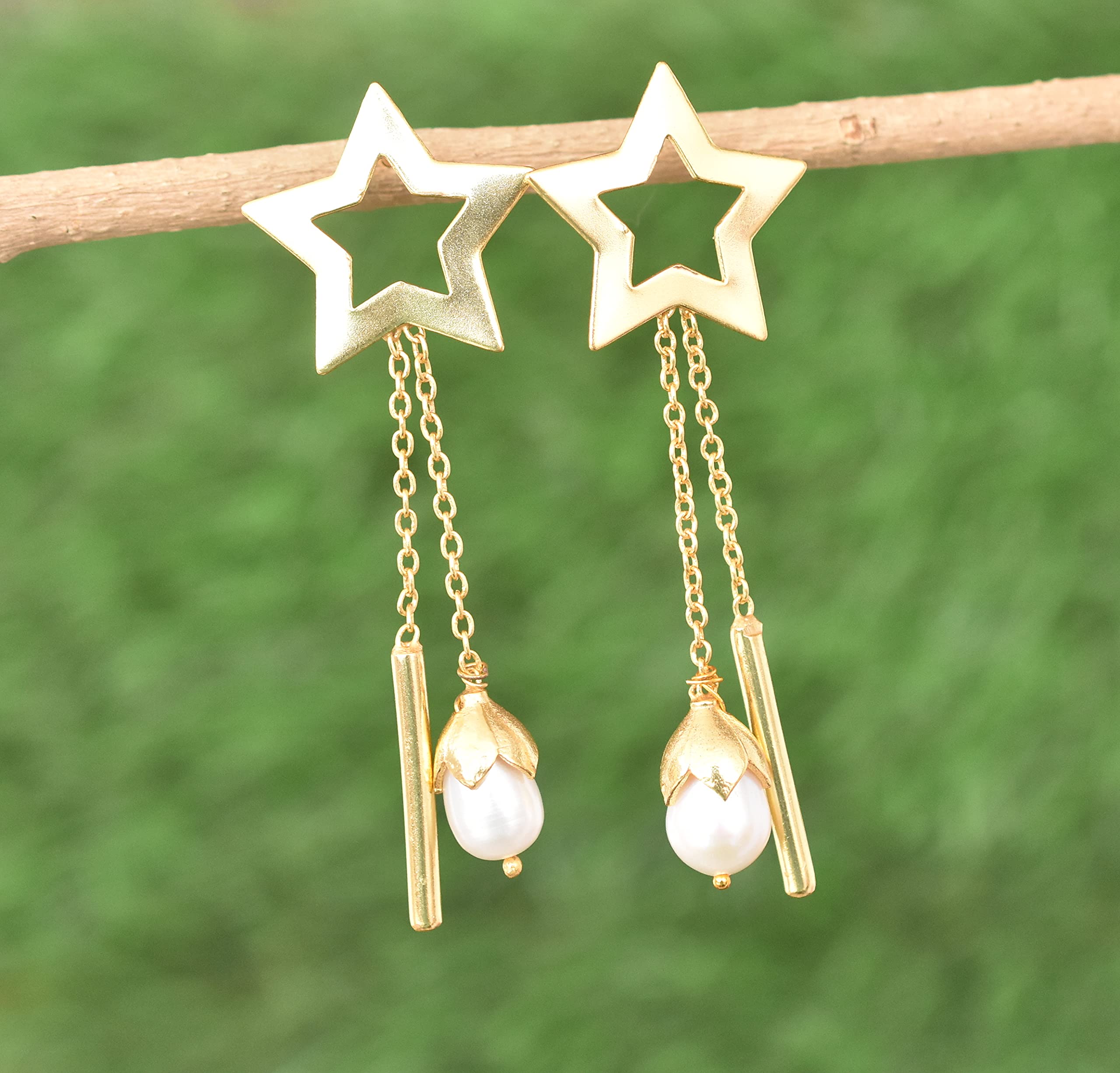18K Yellow Gold Plated Handmade Earrings for Women - Fashion Jewelry Gift for Her - Designer Gold Filled Earrings VE-404 - Perfect for Weddings, Parties & Special Occasions