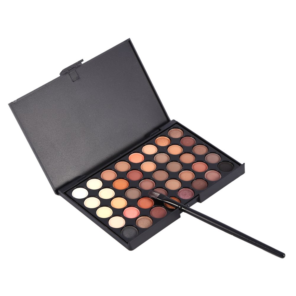 40-Color Matte Eyeshadow Palette with Brush - Long Lasting Shimmer Powder for Party & Daily Makeup