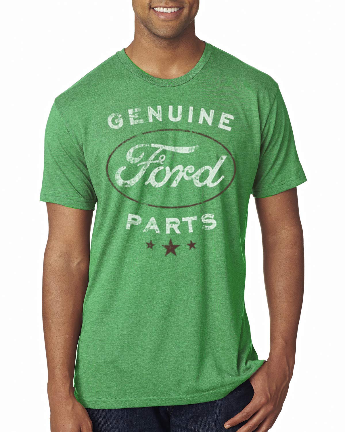 Vintage Distressed Genuine Ford Parts Cars and Trucks Mens Premium Tri-Blend T-Shirt - Classic Automotive Style for Car Enthusiasts & Casual Wear