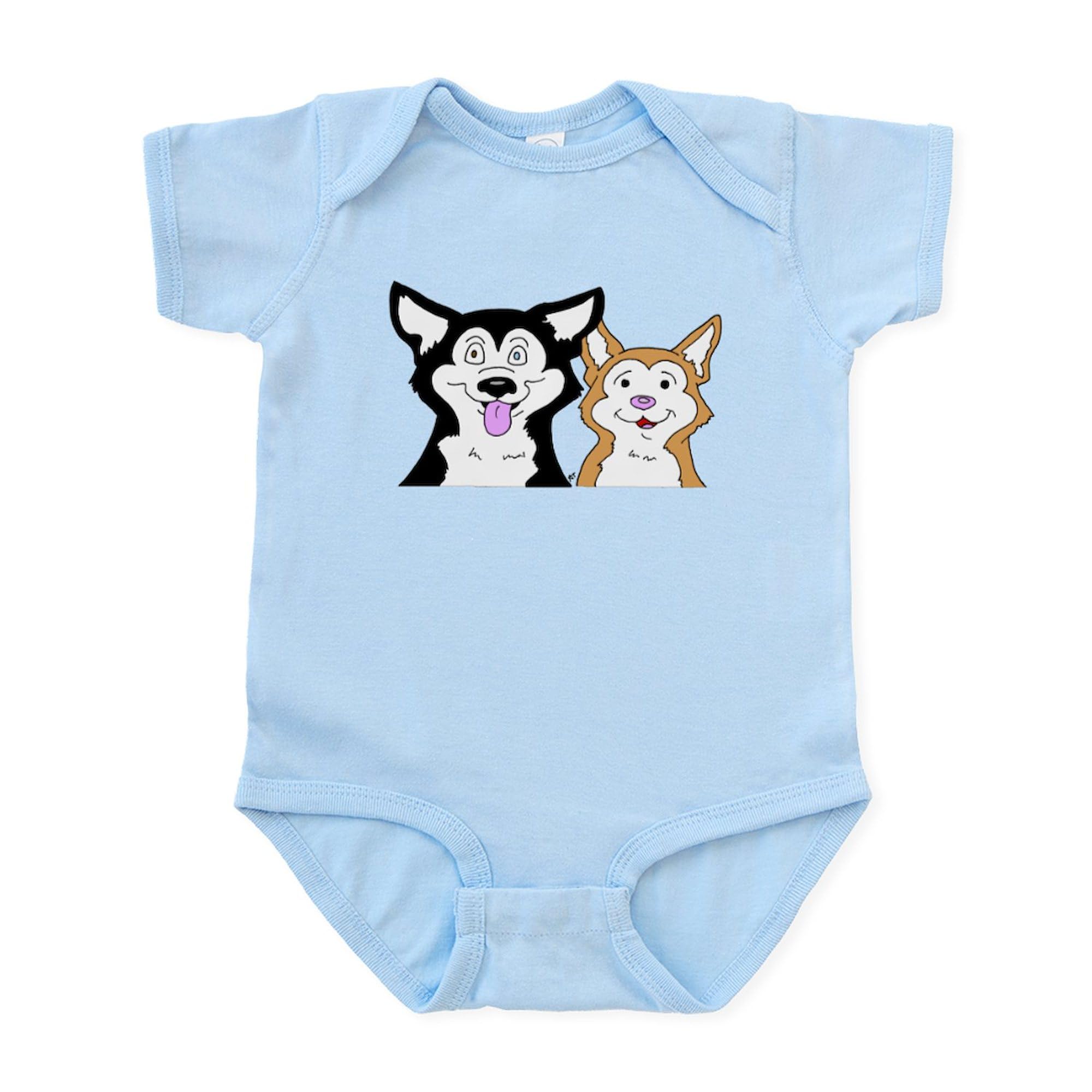 Copper and Black Siberian Husky Puppies Baby Bodysuit - Cute Infant Romper for Newborns & Toddlers - Perfect for Playtime, Photo Shoots & Family Outings