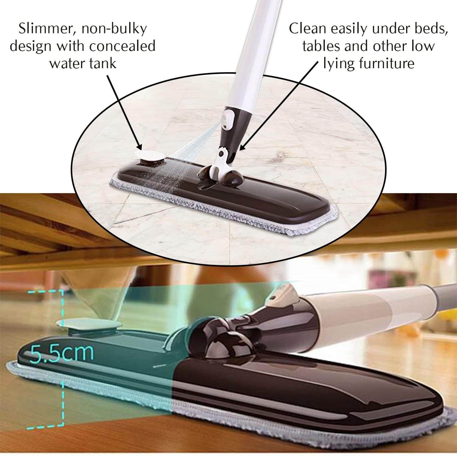 Magic Microfiber Mop Bundle - Super Absorbent & Reusable Cleaning Mop for Floors, Hardwood & Tile - Perfect for Home, Kitchen & Office Cleaning
