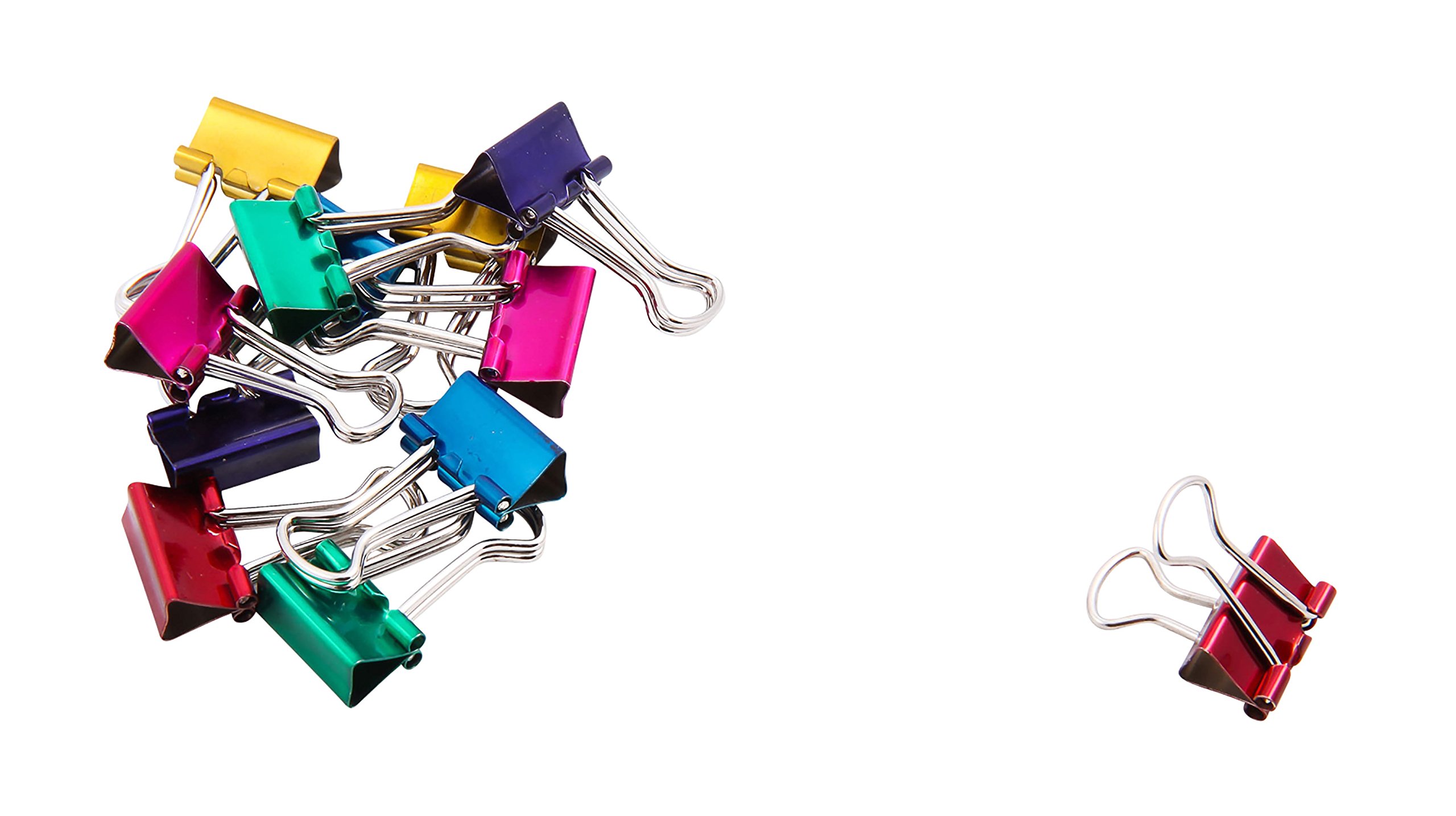 Baumgartens Assorted Colors Mini Binder Clips 0.5 Inch 12 Pack - Perfect for Office Organization, School Supplies, and Craft Projects
