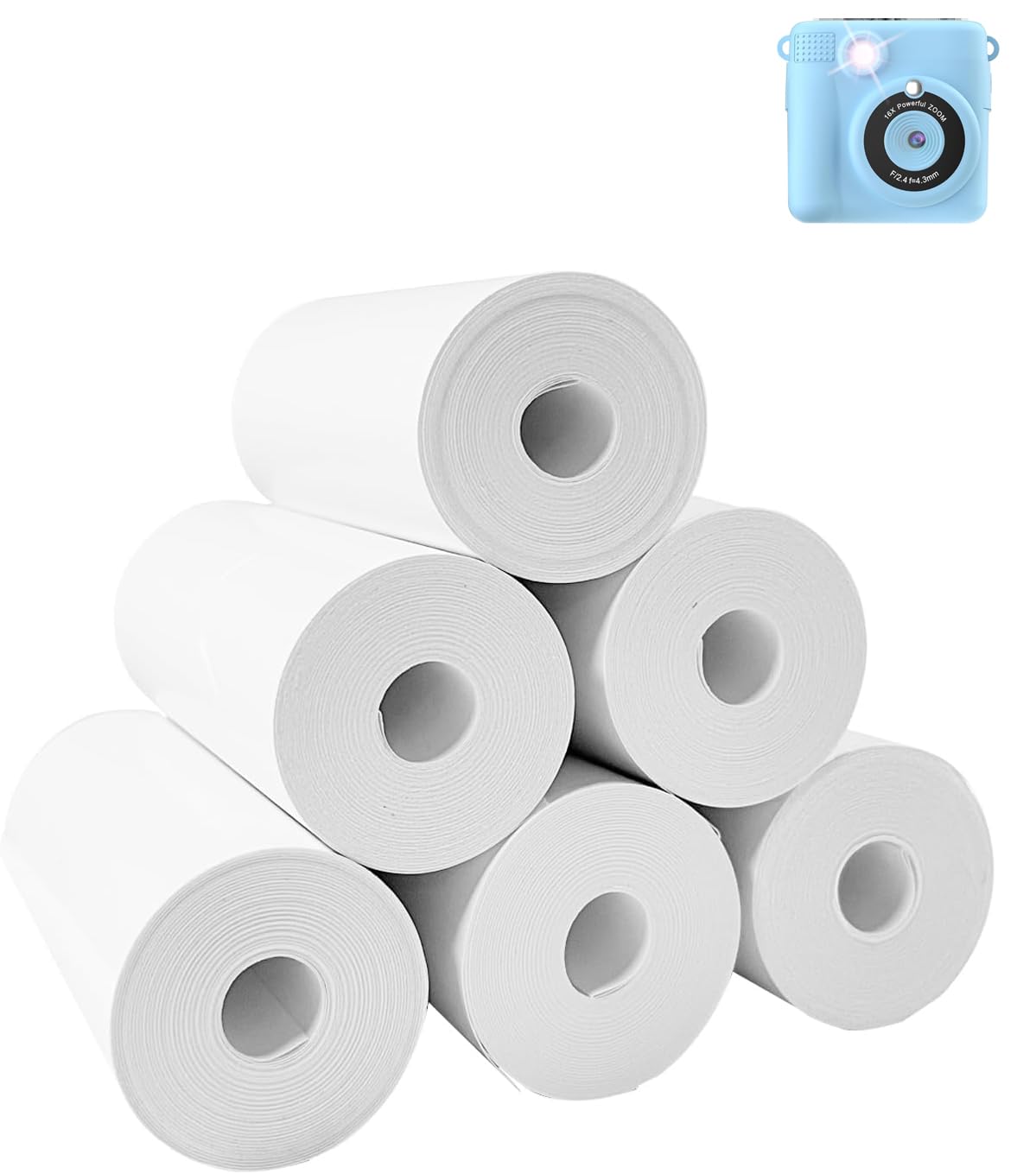 6 Roll Kids Instant Print Camera Paper - HD Thermal Printer Paper Refill for Children's Camera (White) | Perfect for Birthday Parties, School Projects & DIY Photo Fun