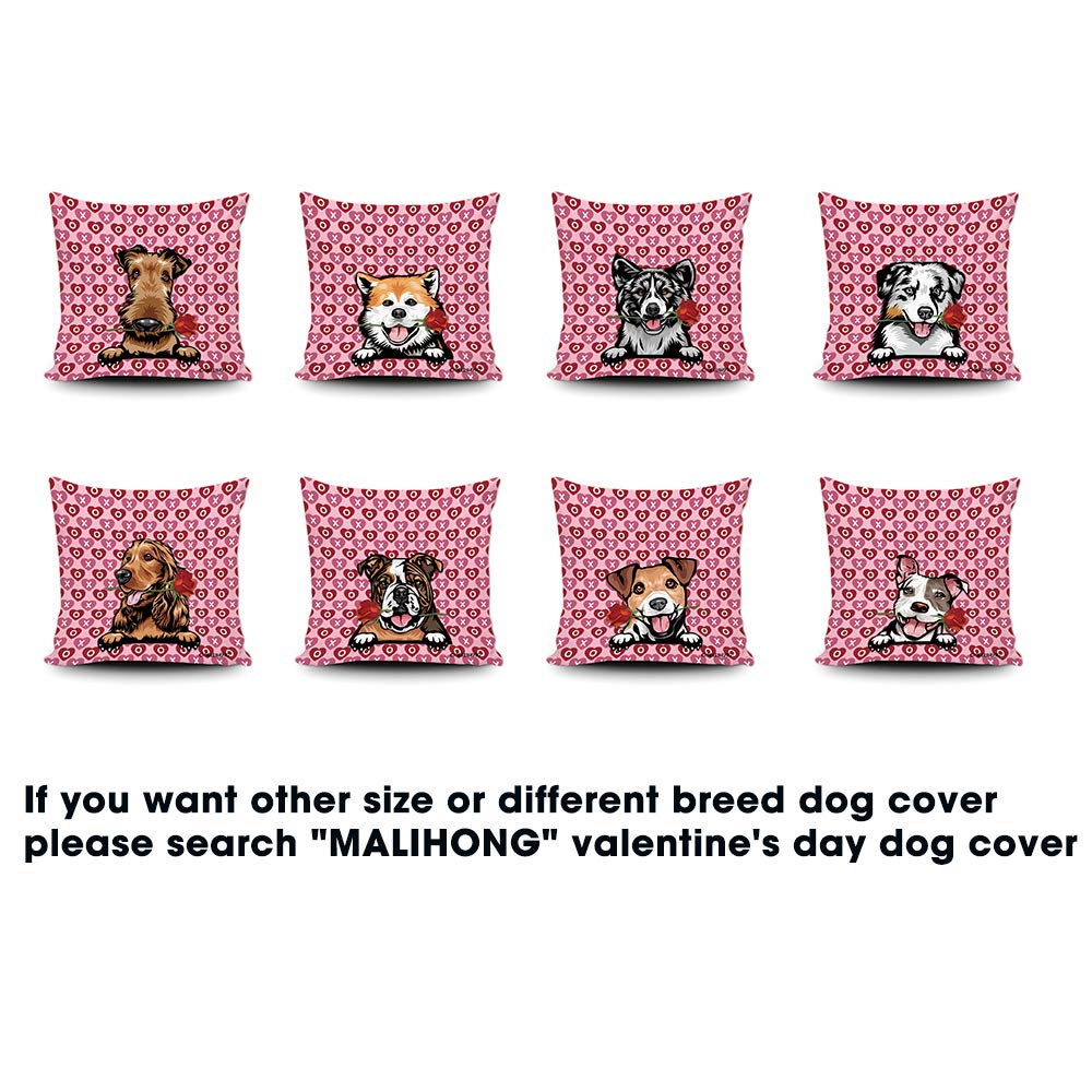 Valentine's Day Dog Lover Pillow Cover - Cute Yorkie Peeking with Rose Design 18x18 Inch Throw Pillow Case for Sofa, Bed, Couch - Perfect Romantic Home Decor Gift for Couples & Pet Lovers