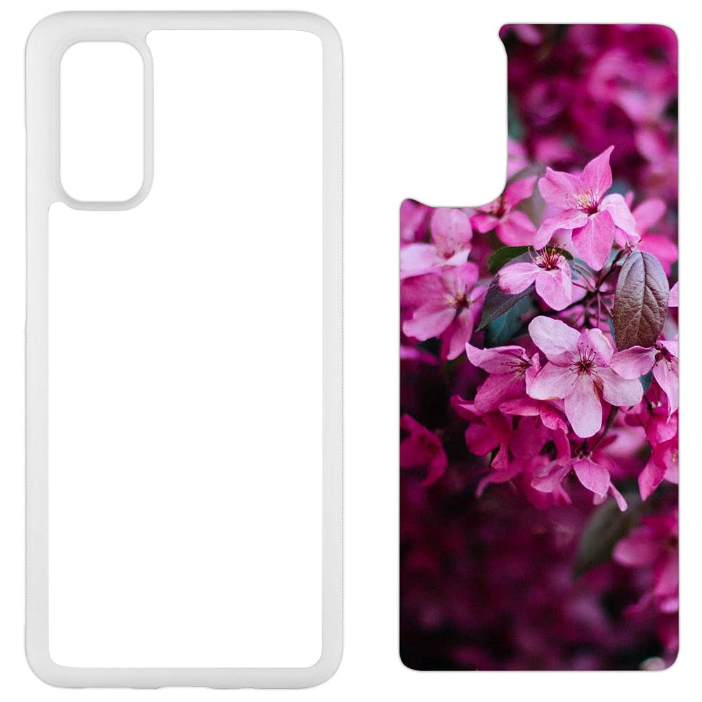 5 Pack Sublimation Phone Cases for Samsung Galaxy S20 - White Rubber Blank Dye Cases with Aluminum Inserts | Customizable Printable Phone Covers for DIY Projects, Personalized Gifts & Small Business Merchandise
