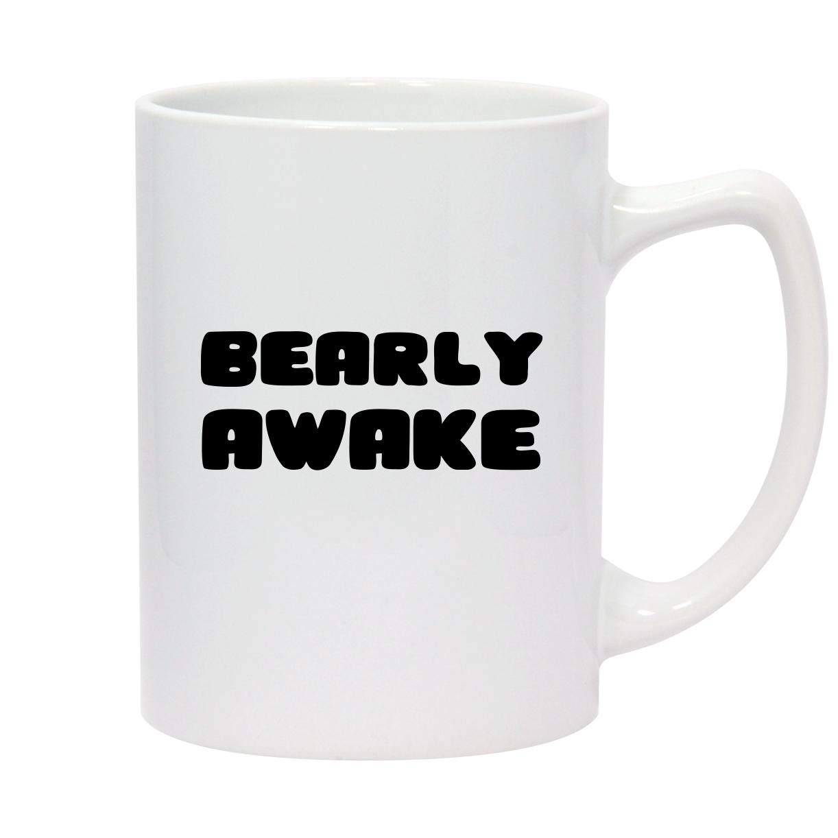 Bearly Awake 14oz White Ceramic Statesman Coffee Mug - Perfect for Home, Office & Gifts | Insulated Travel Mug for Hot & Cold Beverages