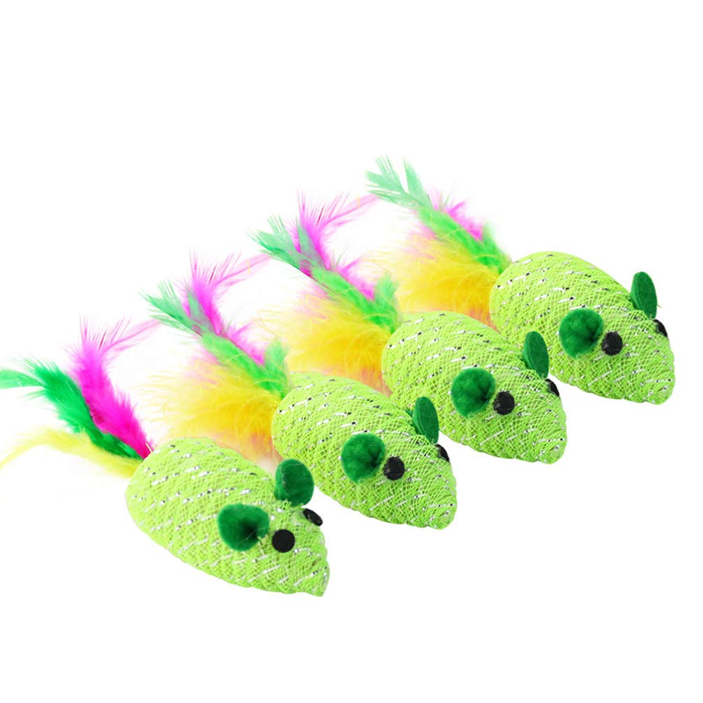Balacoo 10-Piece Interactive Kitten Toy Set - Plush Cat Teaser Toys for Play & Exercise, Green - Perfect for Indoor Play, Training & Bonding with Your Kitten