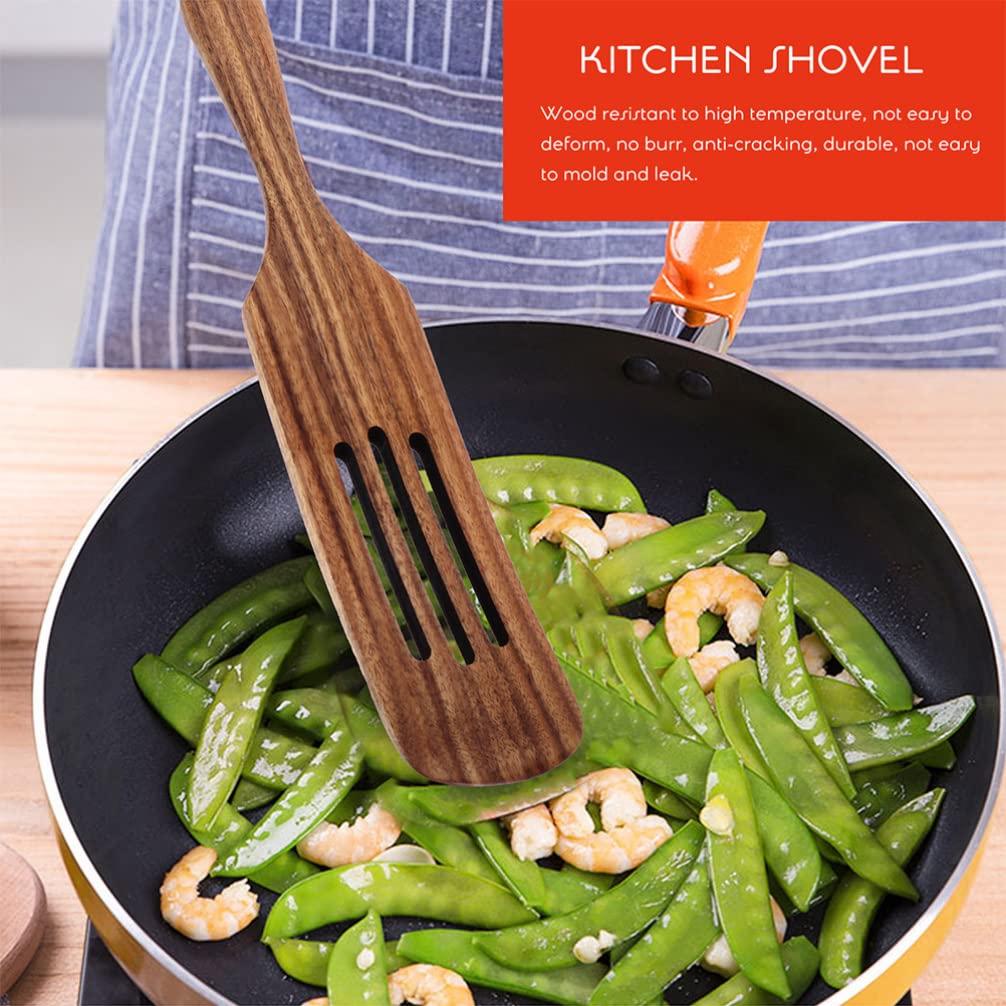 Wooden Salad Mixing Spatula Set - Heat Resistant Cooking Utensil with Long Handle for Kitchen, Baking & Serving - Perfect for Tossing Salads, Flipping Pancakes & Stirring Sauces