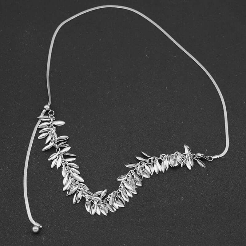 Sequin Leaf Multi-Way Y Chain Tassel Necklace for Women | Adjustable Layered Statement Jewelry | Perfect for Parties, Weddings & Evening Events | EH1775
