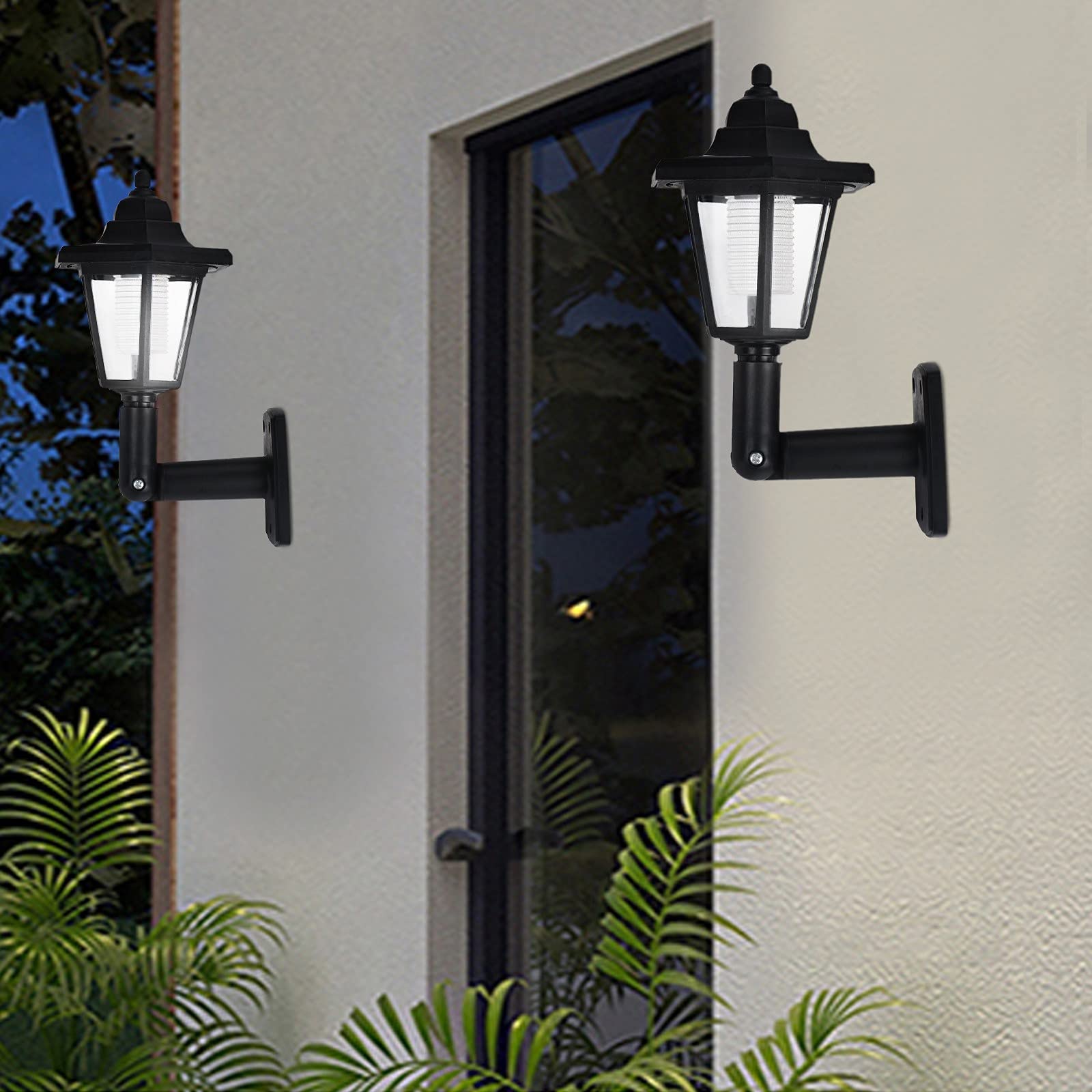 Solar LED Deck Lights Outdoor - Waterproof Wall-Mounted Landscape Lighting for Garden, Fence, Courtyard & Pathway (Black) - Perfect for Patio Decor, Backyard Illumination & Nighttime Safety