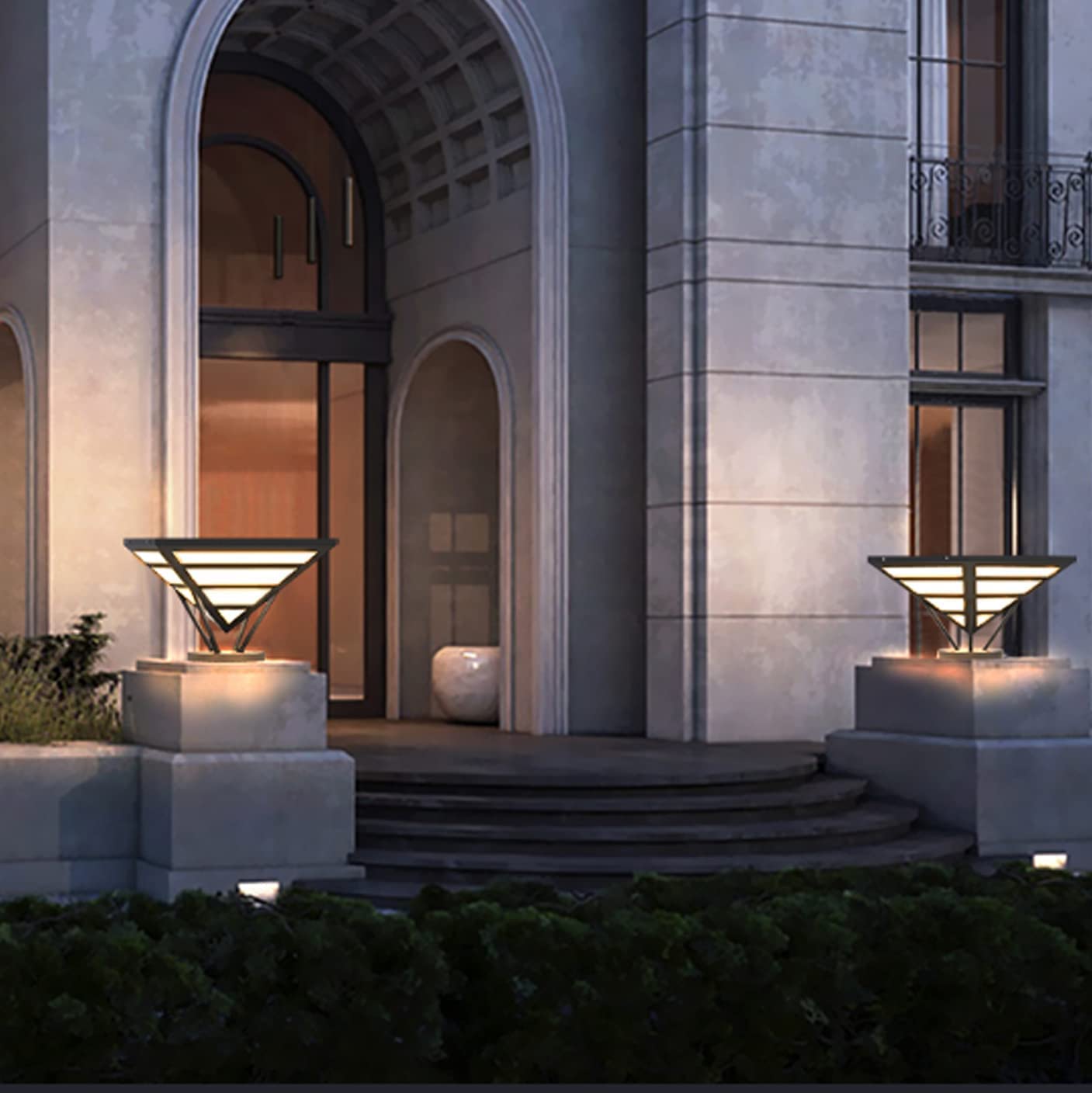 Modern Solar Deck Post Lights - IP65 Waterproof Aluminum LED Fence Lamp for Outdoor Garden, Lawn & Landscape Lighting | Perfect for Patio, Villa Entryway, Street & Column Decor