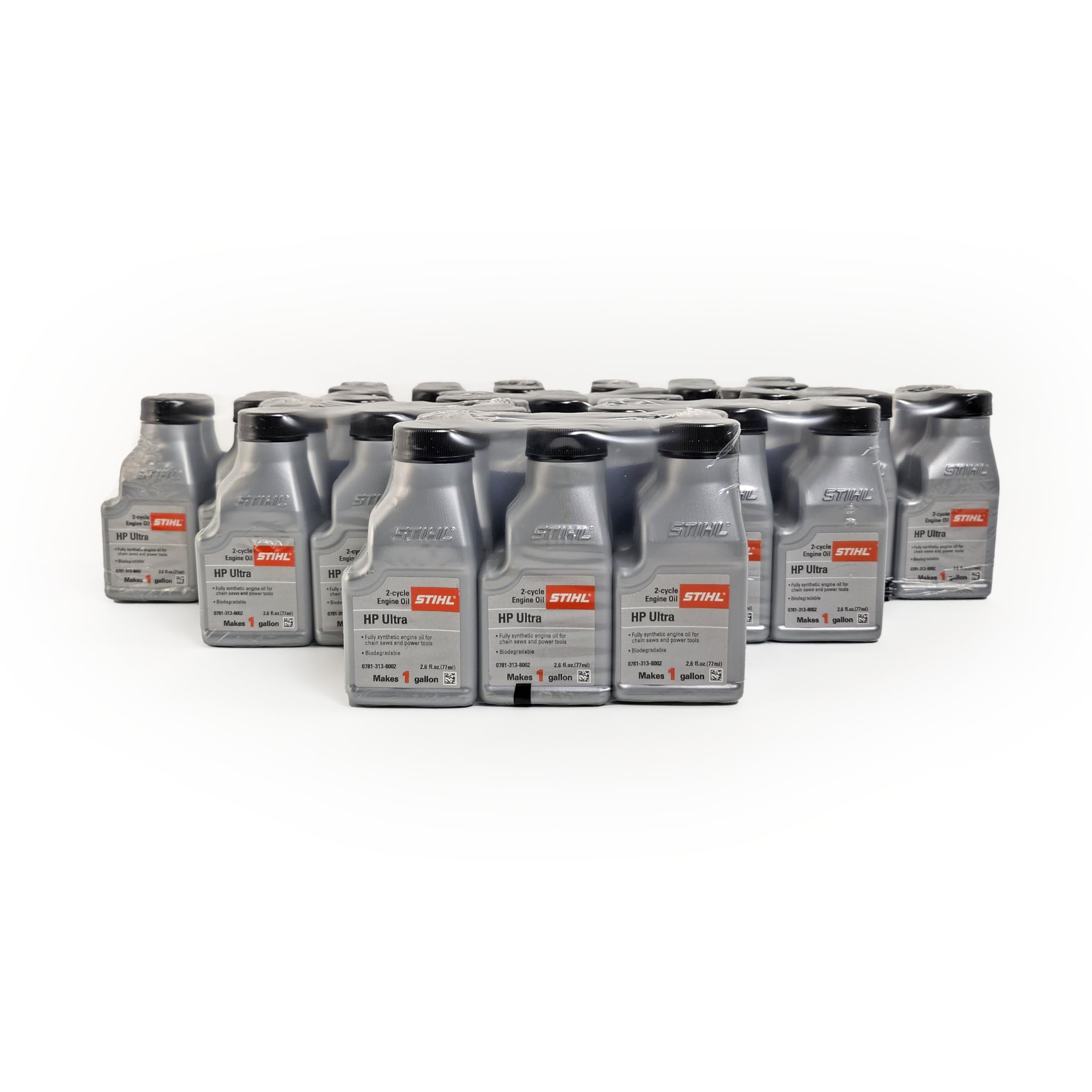 HP Ultra Fully Synthetic 2-Cycle Engine Oil - 2.6oz Mix Bottle (Pack of 48) | Compatible with Stihl, Husqvarna, Echo Chainsaws & Outdoor Power Equipment | High Performance Oil for Weed Eaters, Leaf Blowers & Lawn Mowers