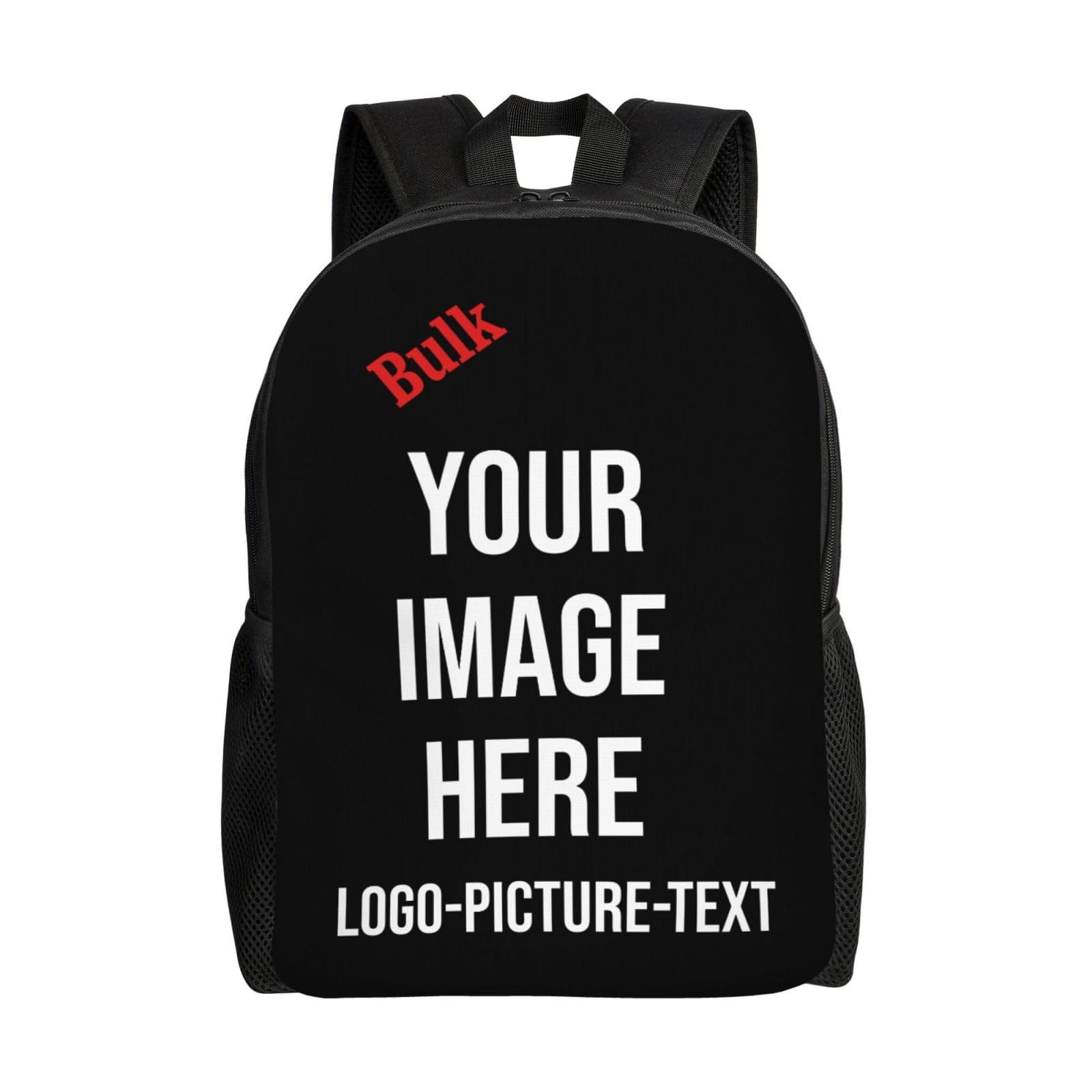 Personalized Backpack for Boys & Girls - Custom Text & Image Print - Customizable Laptop Bag for Men & Women - Perfect for School, Travel & Work