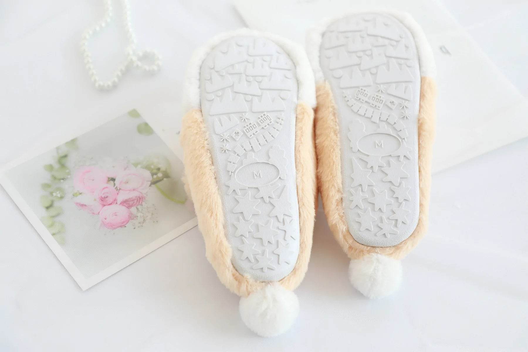 Snugglee Plush Reindeer Rudolf Indoor Slippers - Soft Christmas Themed House Shoes for Women & Kids - Perfect for Holiday Parties, Cozy Home Wear & Winter Gift Giving