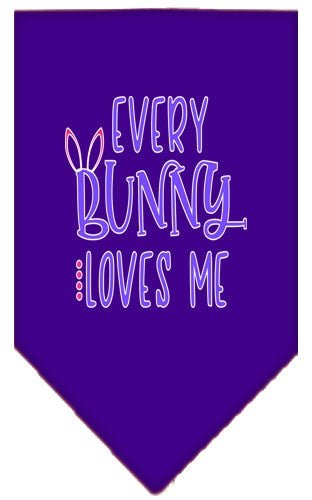 Every Bunny Loves Me Screen Print Bandana - Soft Cotton Pet Bandanas in Multiple Colors for Dogs & Cats - Perfect for Easter, Pet Parties & Photo Shoots