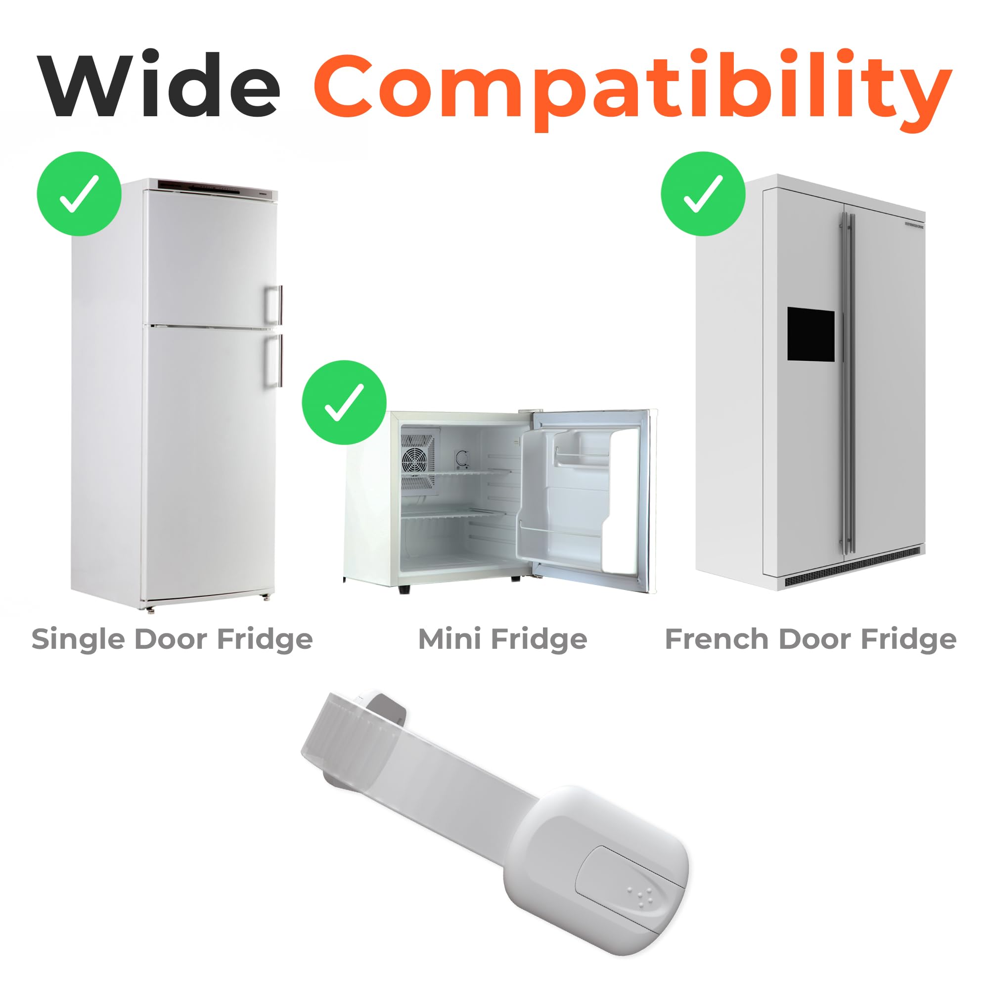 2-Pack Adjustable Baby Proof Fridge Locks with Strong Adhesive - Child Safety Refrigerator & Freezer Latches - Universal Compatibility for Toddlers, Pets (Cats & Dogs) - Perfect for Kitchen, Home & Daycare Safety