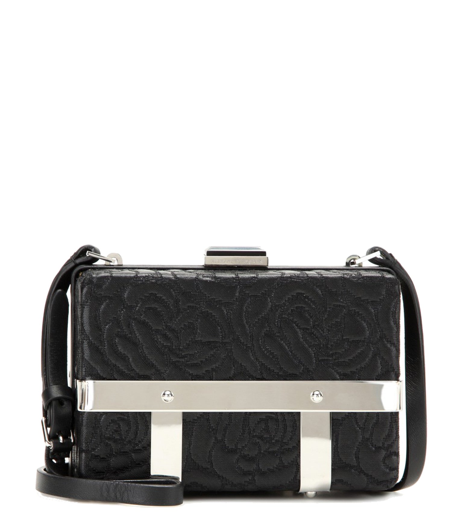 Stylish Black Roses Embossed Cage Bag - Elegant Crossbody Purse for Women, Perfect for Parties, Dates & Evening Events