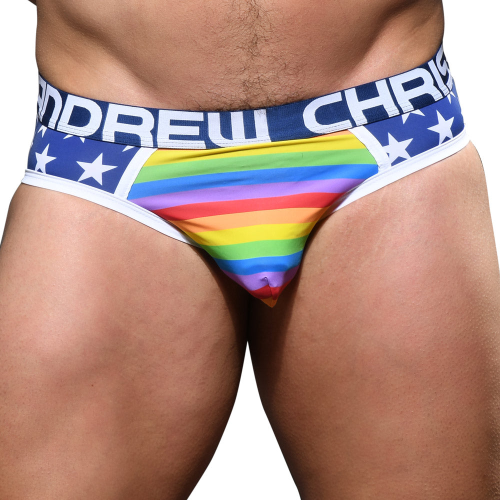 Andrew Christian Almost Naked Star Pride Brief - Ultra Soft Men's Underwear for Comfort & Style - Perfect for Gym, Lounge & Everyday Wear